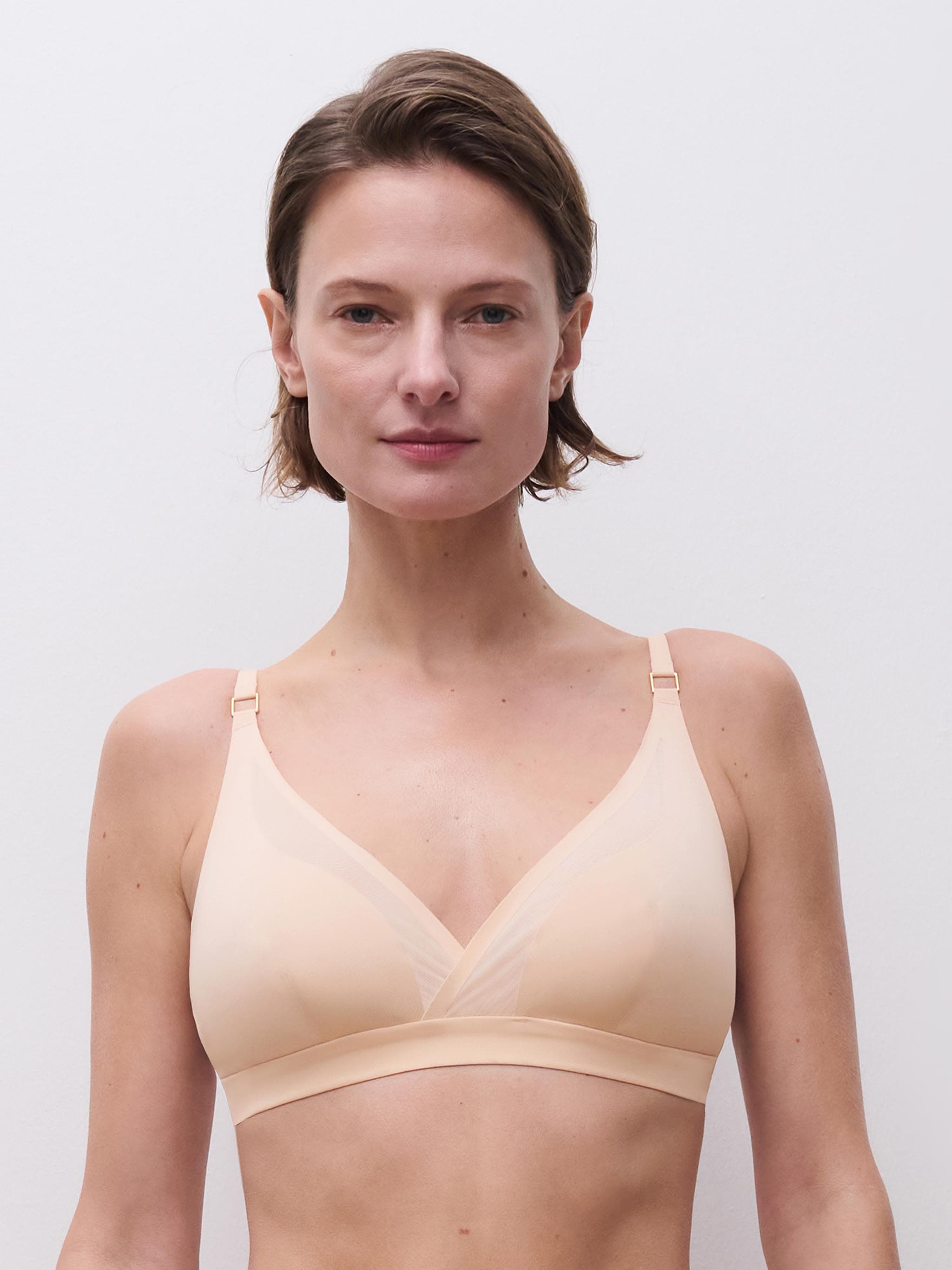 Sujetador sin aros triángulo - Beige dorado