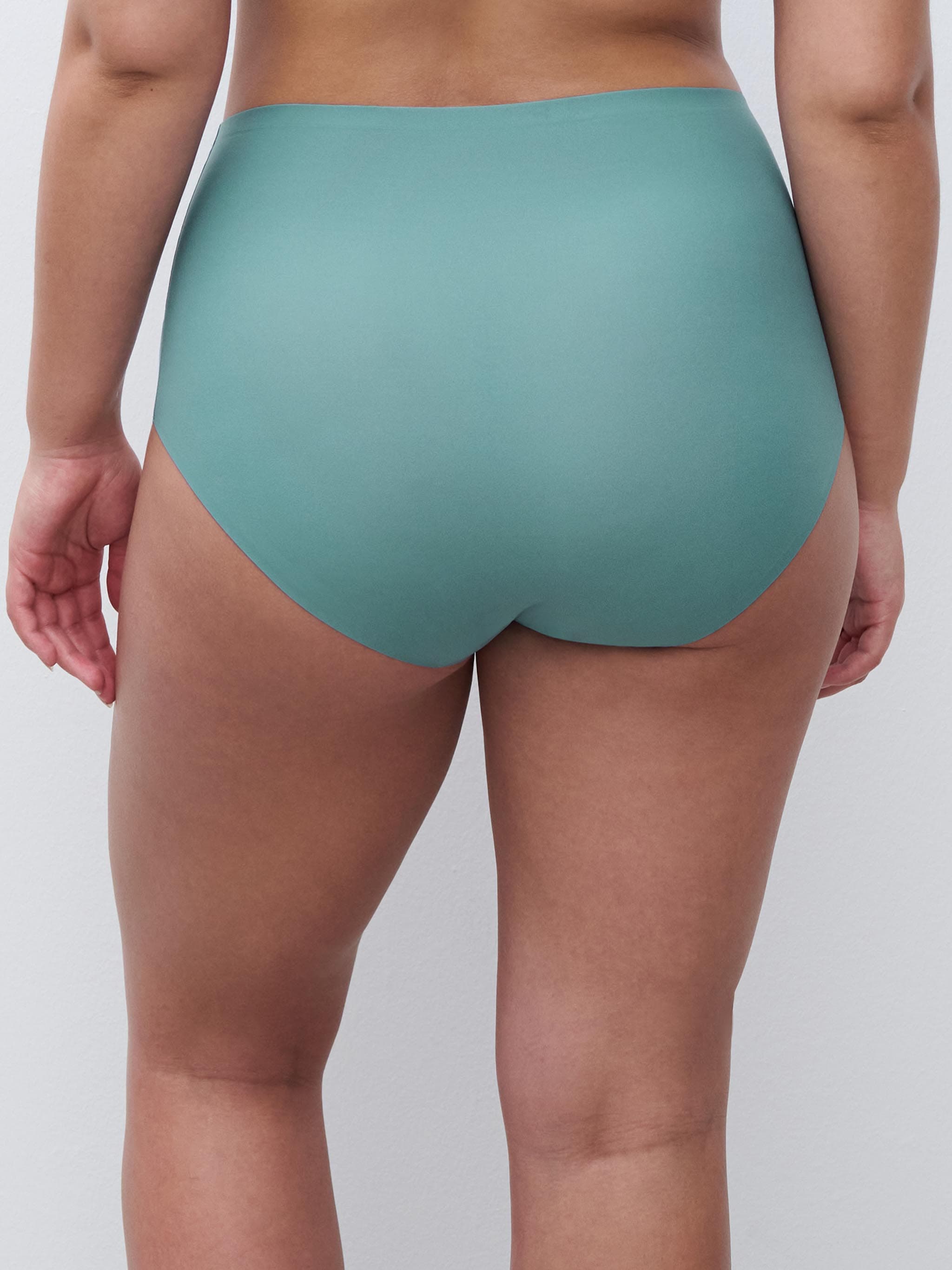 Braguita de talle alto plus size - Verde Pavo Real