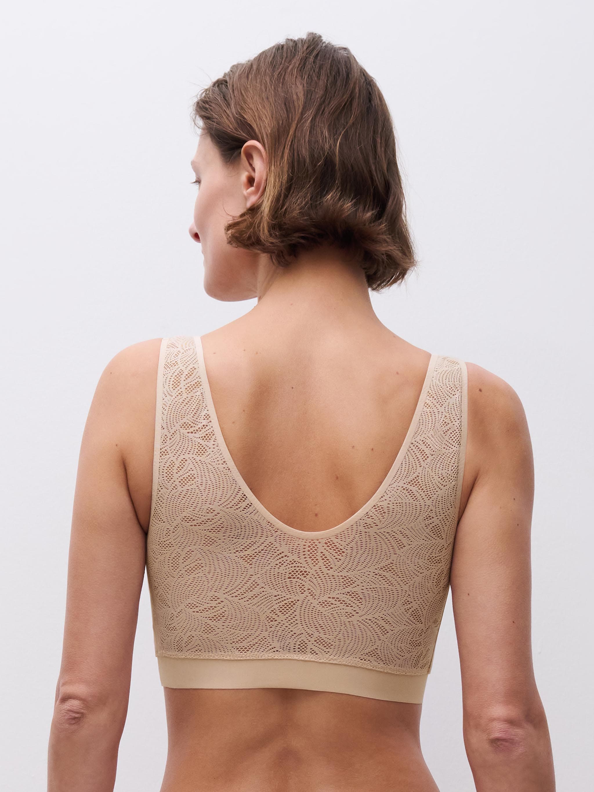 Bralette preformado con encaje - Beige dorado