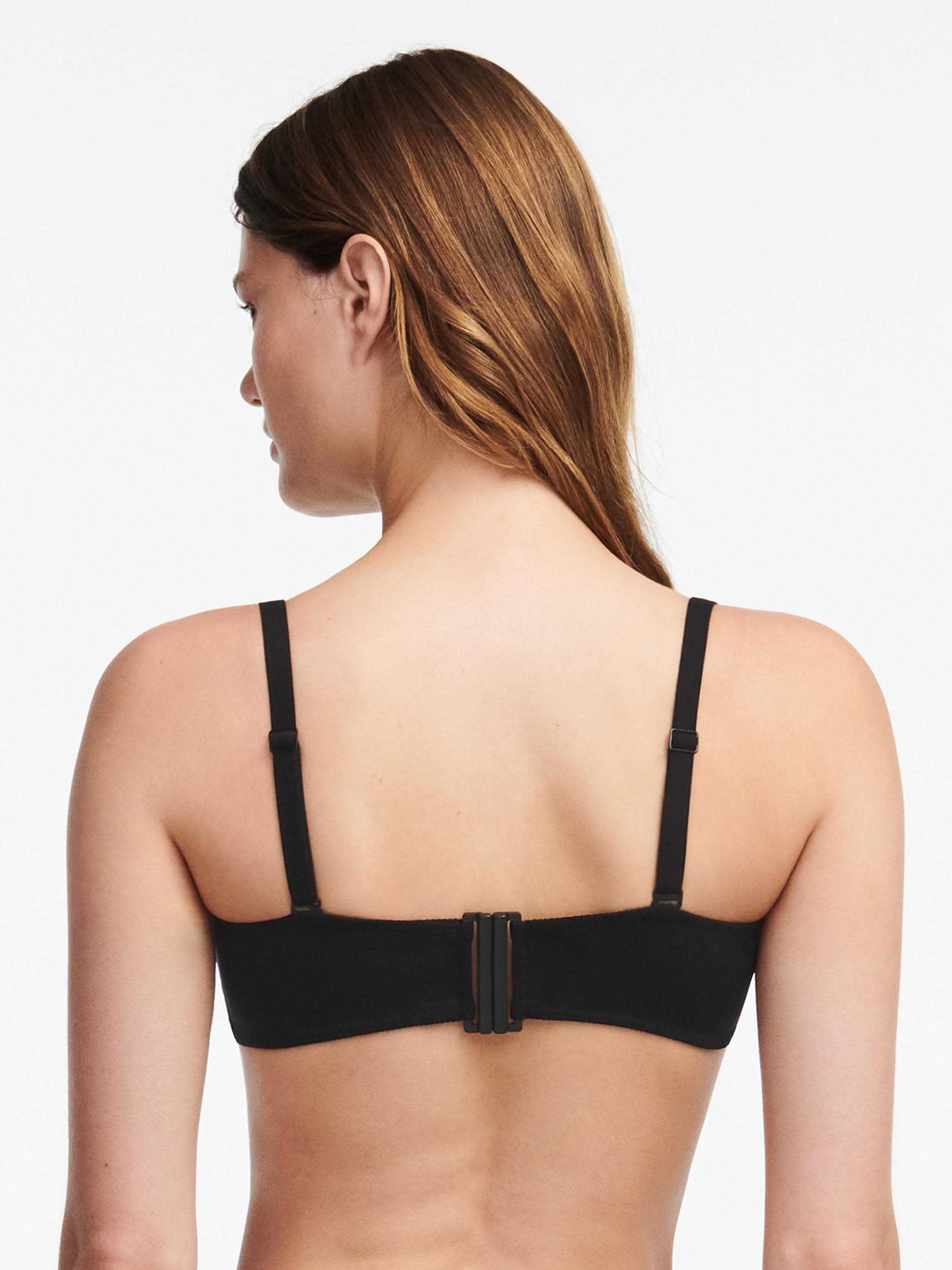 Sujetador bandeau sin aros con tirantes extraíbles - Negro y blanco