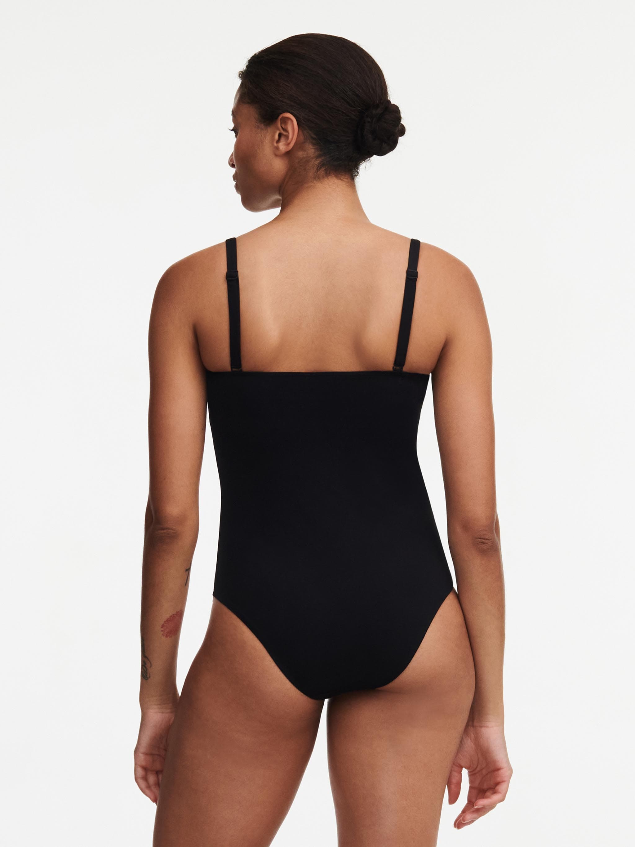 Bañador bandeau sin aros con tirantes extraíbles - Negro y blanco