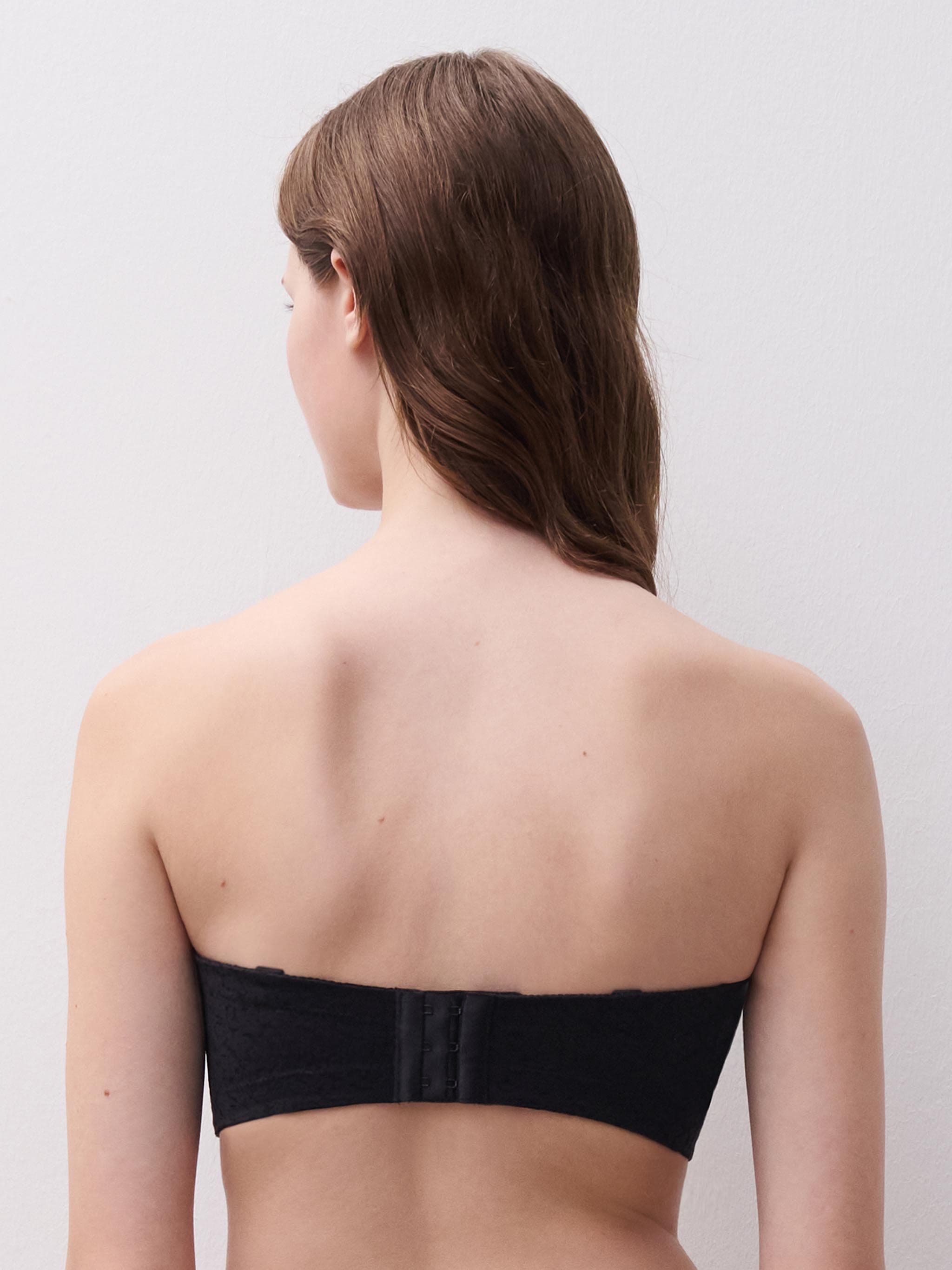 Sujetador Bandeau preformado con tirantes extraíbles - Negro