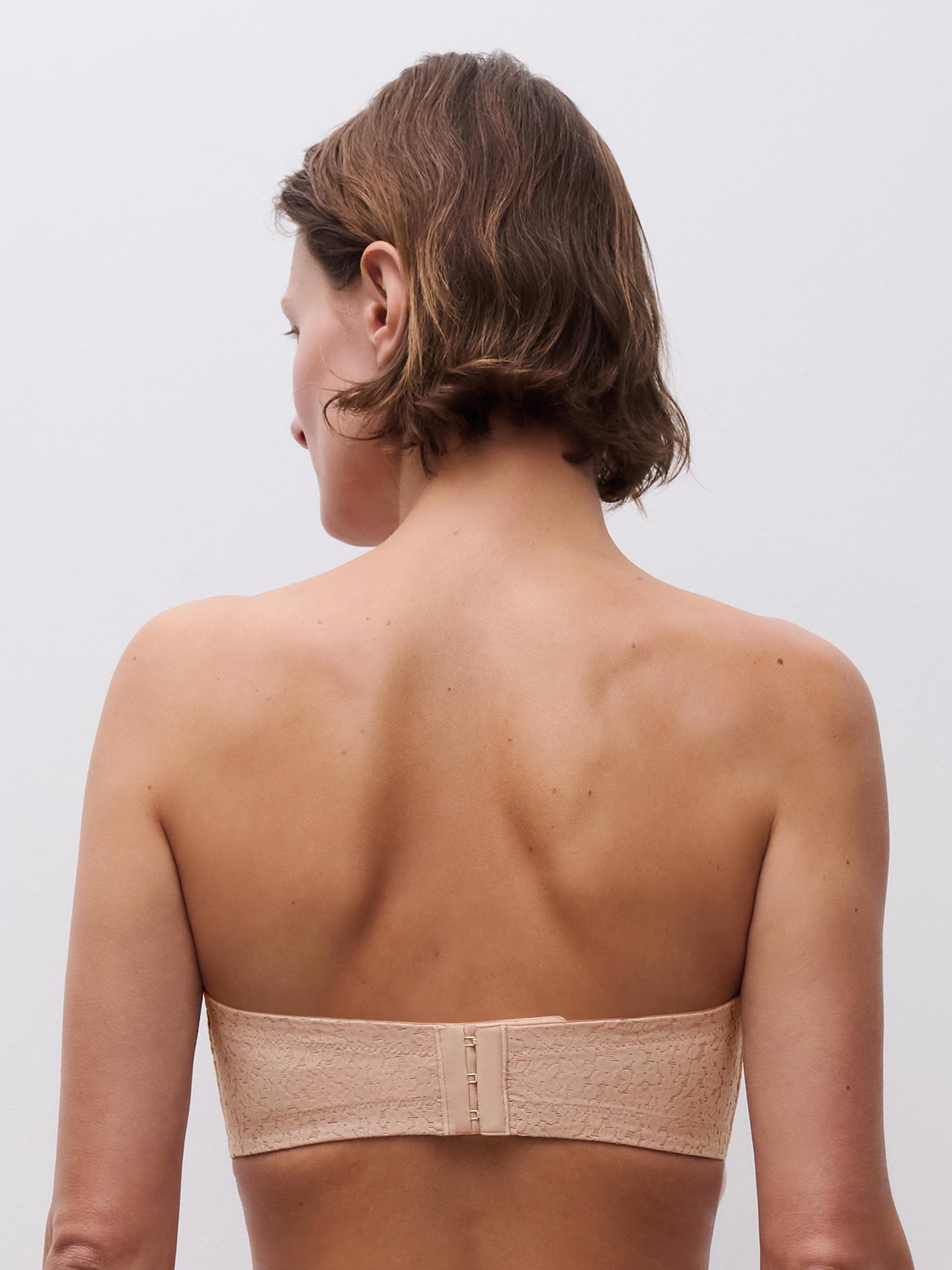 Sujetador Bandeau preformado con tirantes extraíbles - Beige dorado
