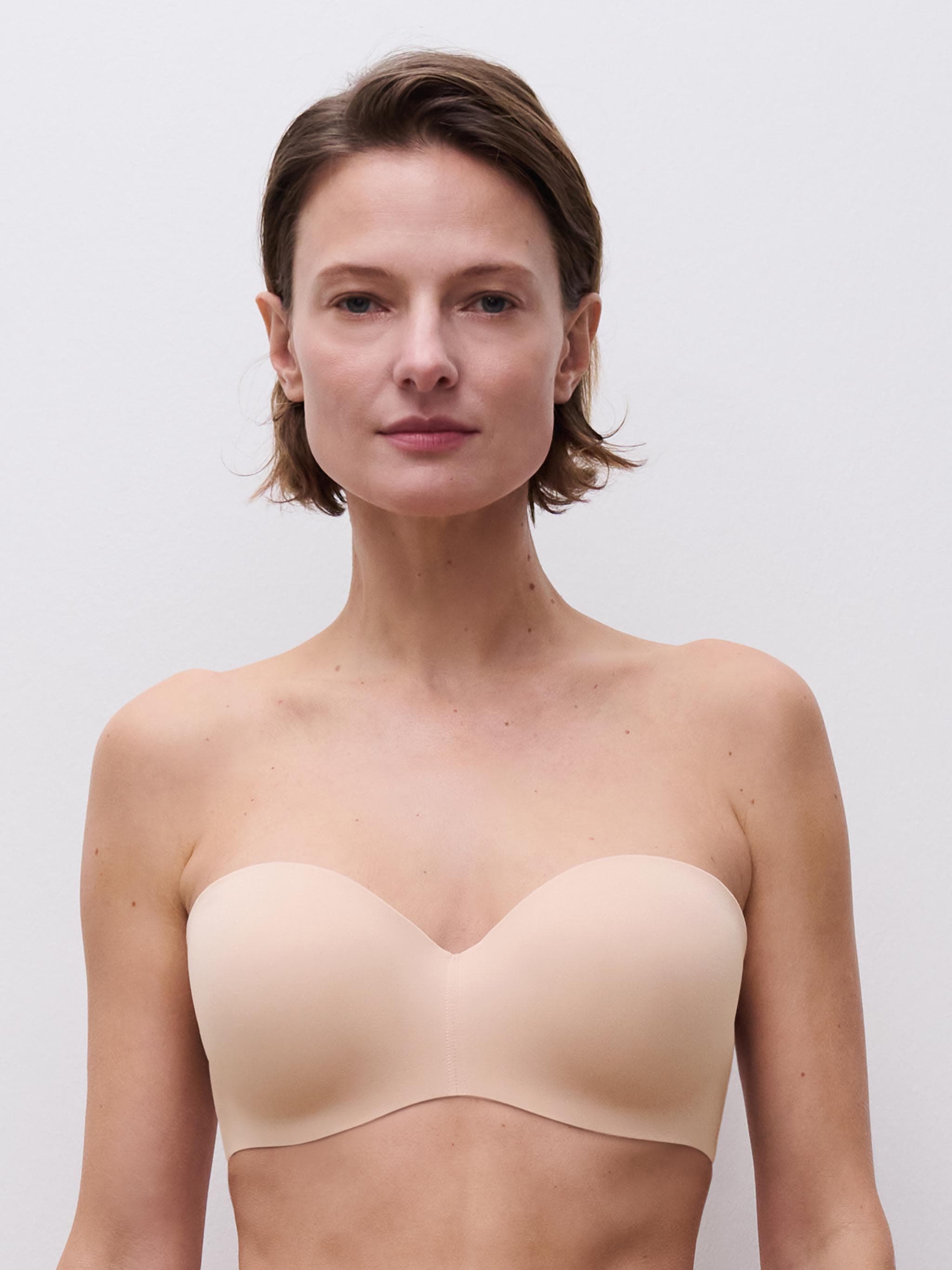 Sujetador Bandeau preformado con tirantes extraíbles - Beige dorado