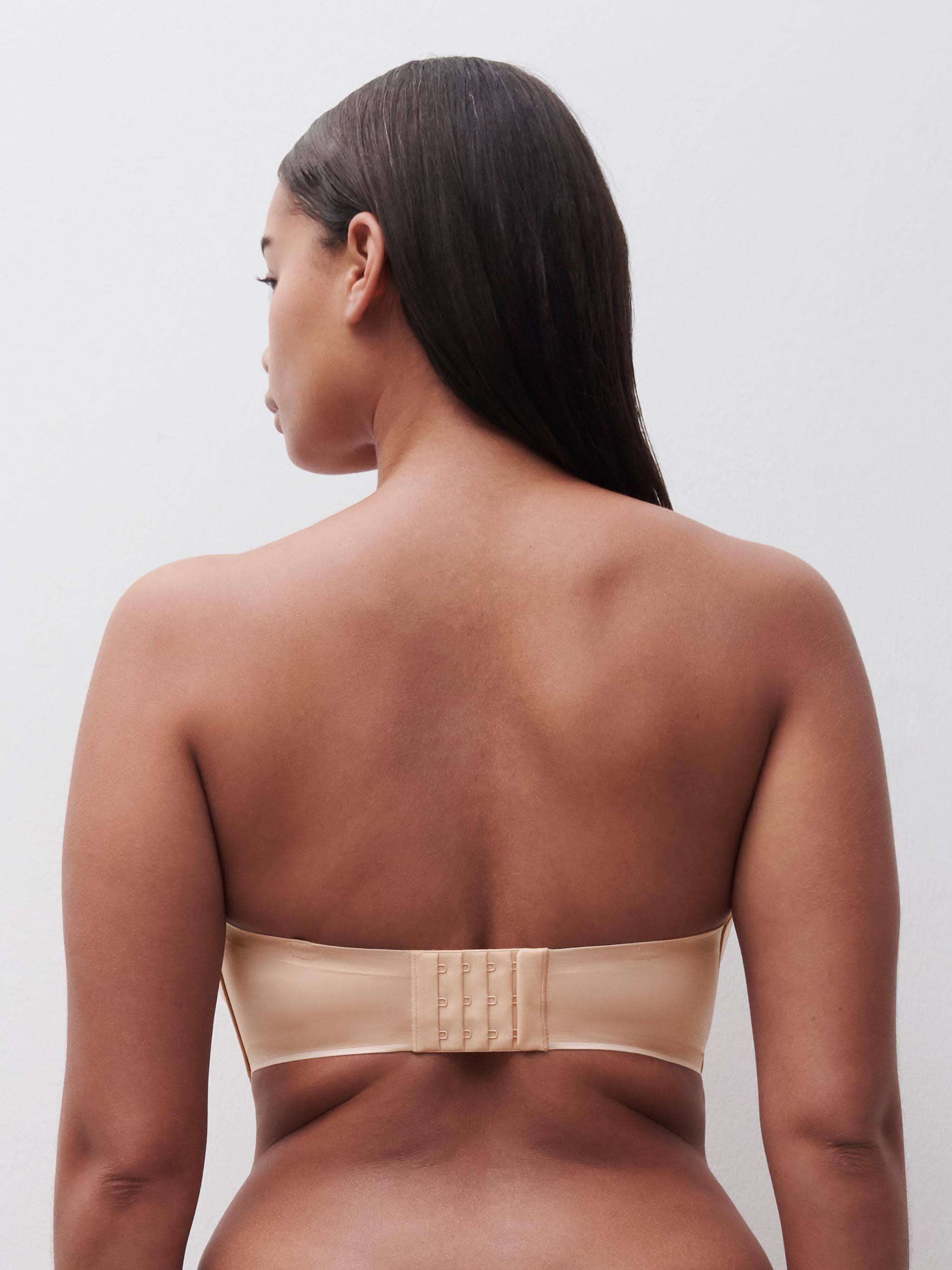 Sujetador Bandeau preformado con tirantes extraíbles - Beige dorado