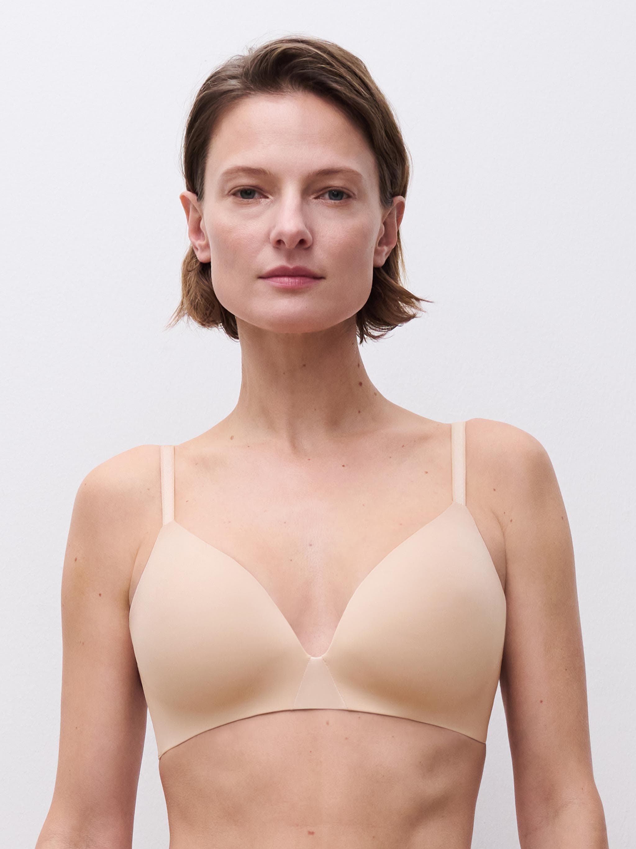 Sujetador sin aros preformado triángulo - Beige dorado