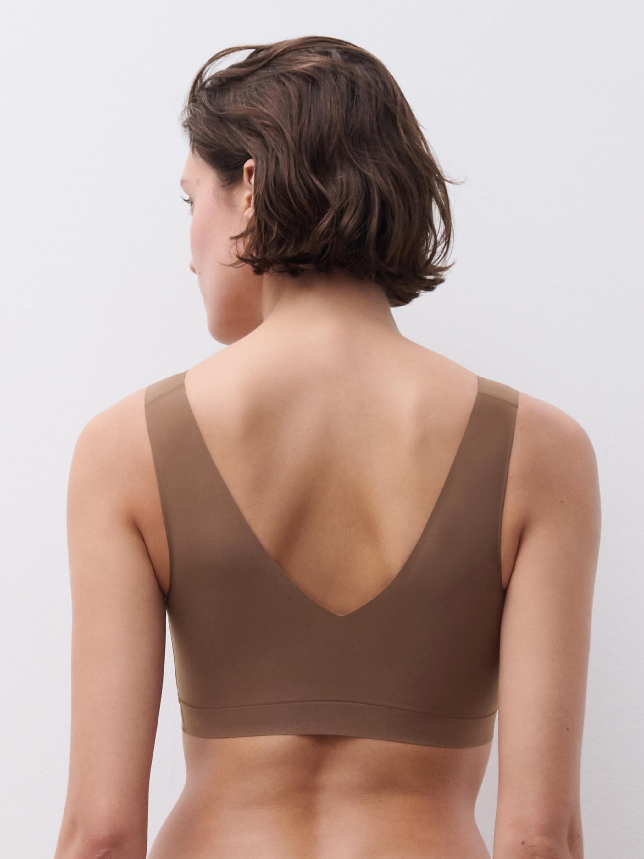 Bralette preformado escote V - Cacao