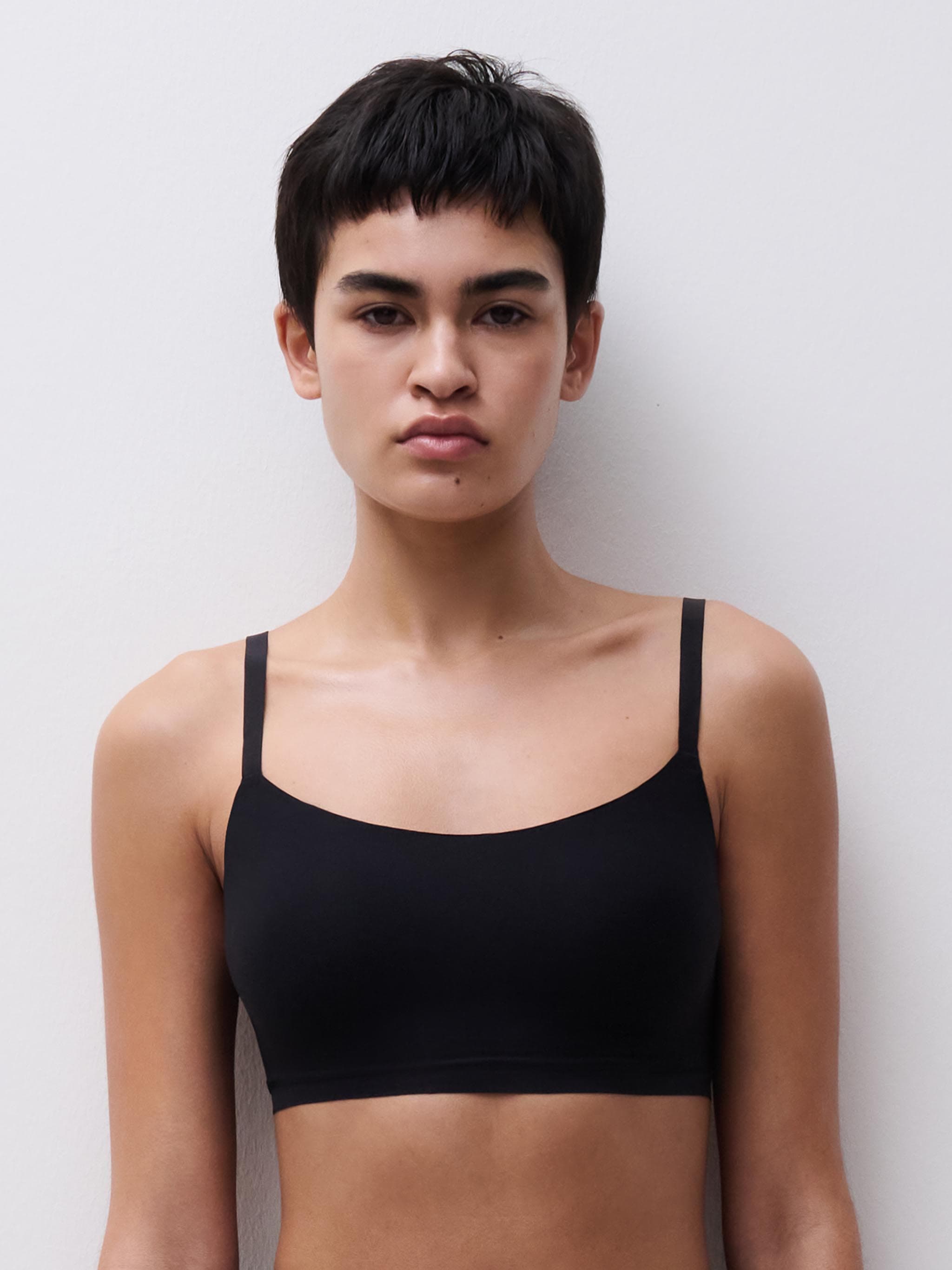 Bralette con almohadillas - Negro