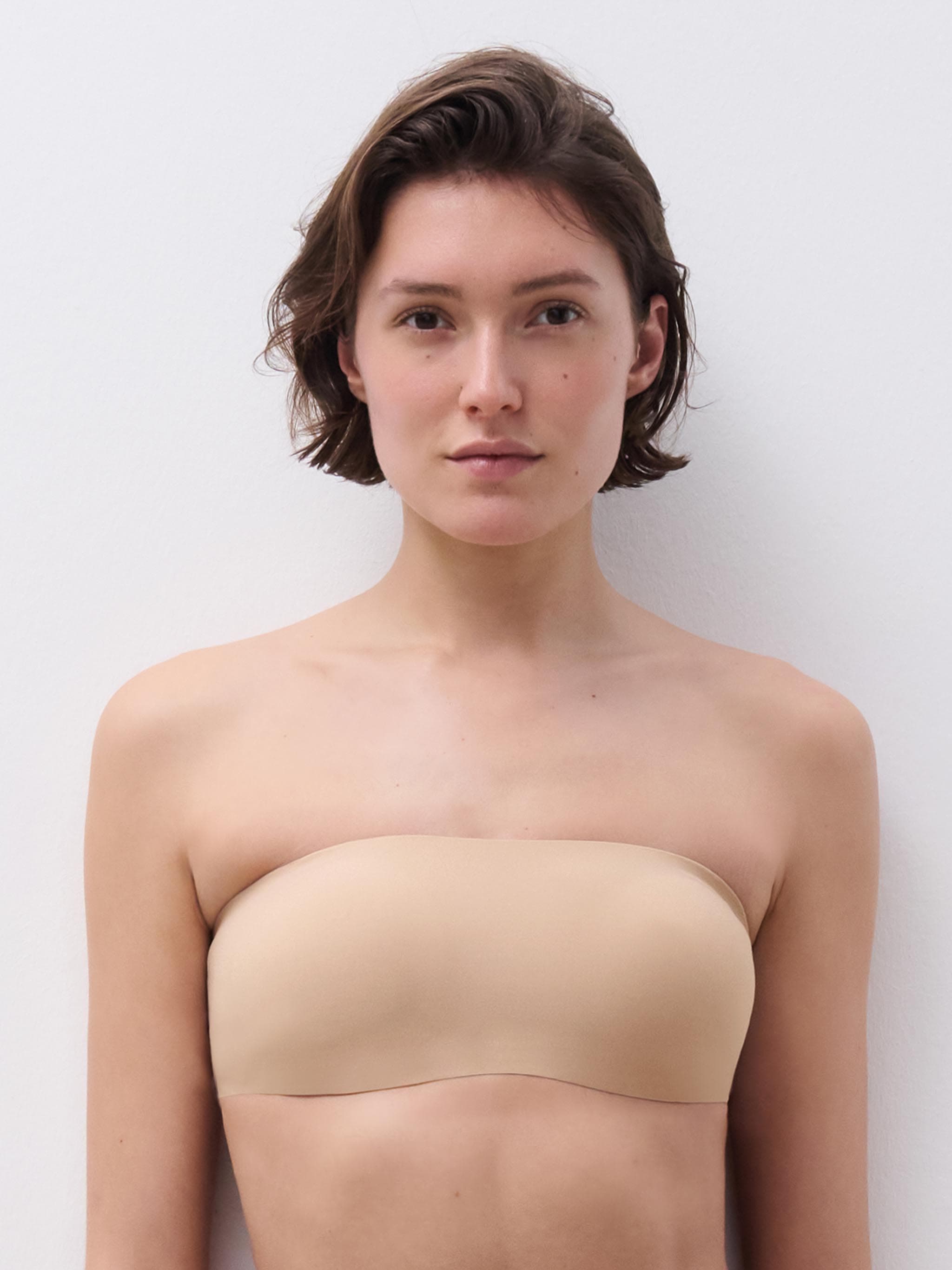 Sujetador bandeau sin aros preformado - Nude