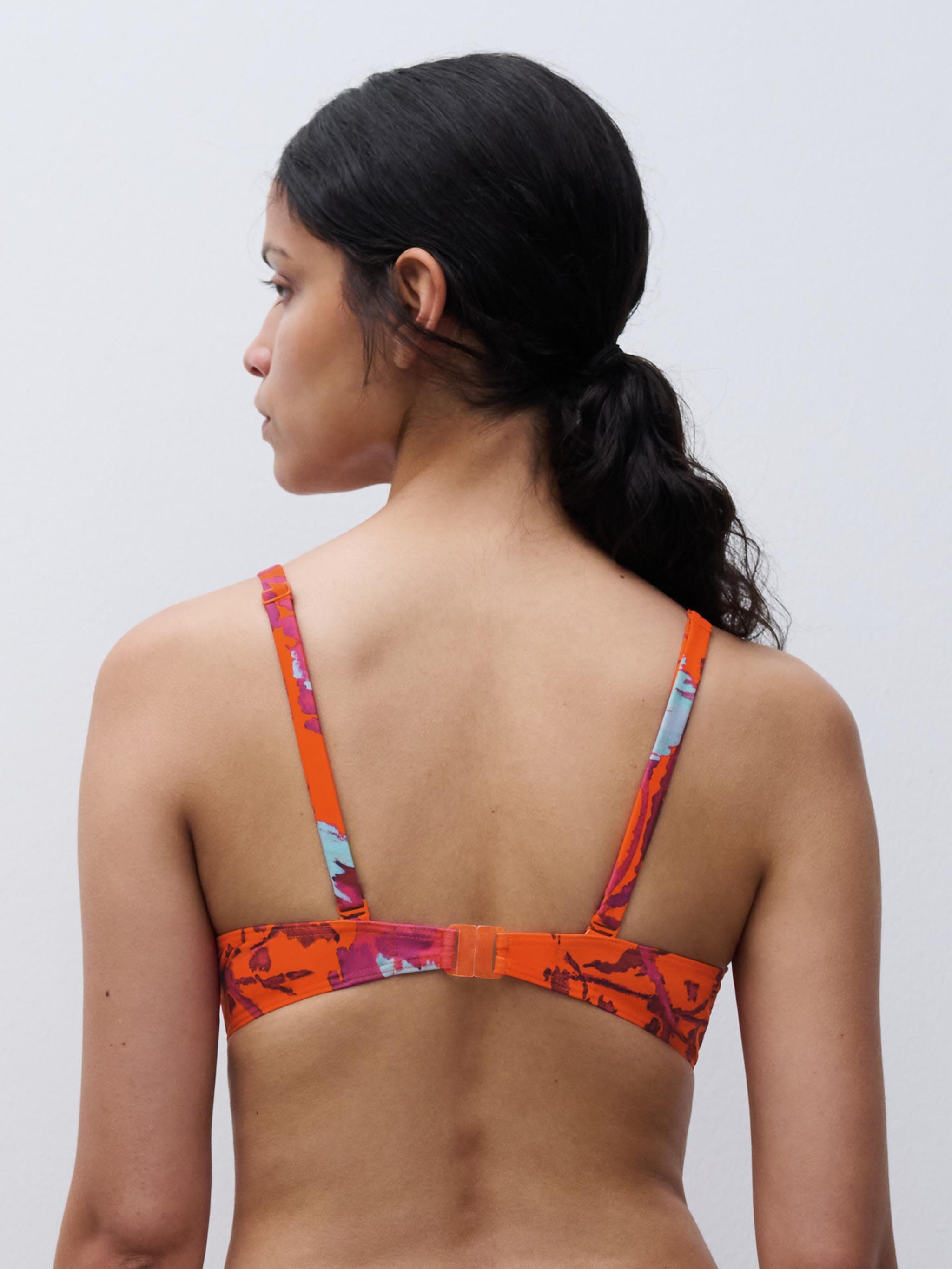 Sujetador Push-Up con tirantes multiposición - Naranja Floreado