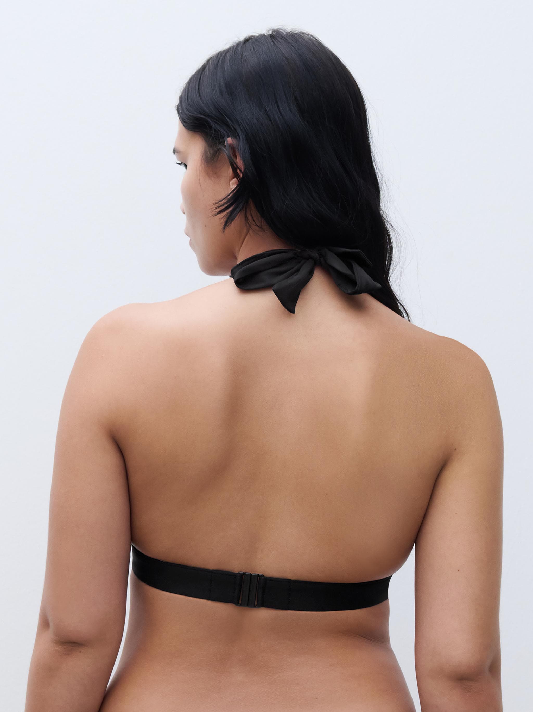 Sujetador sin aros triángulo con almohadillas de tejido transpirable spacer - Negro