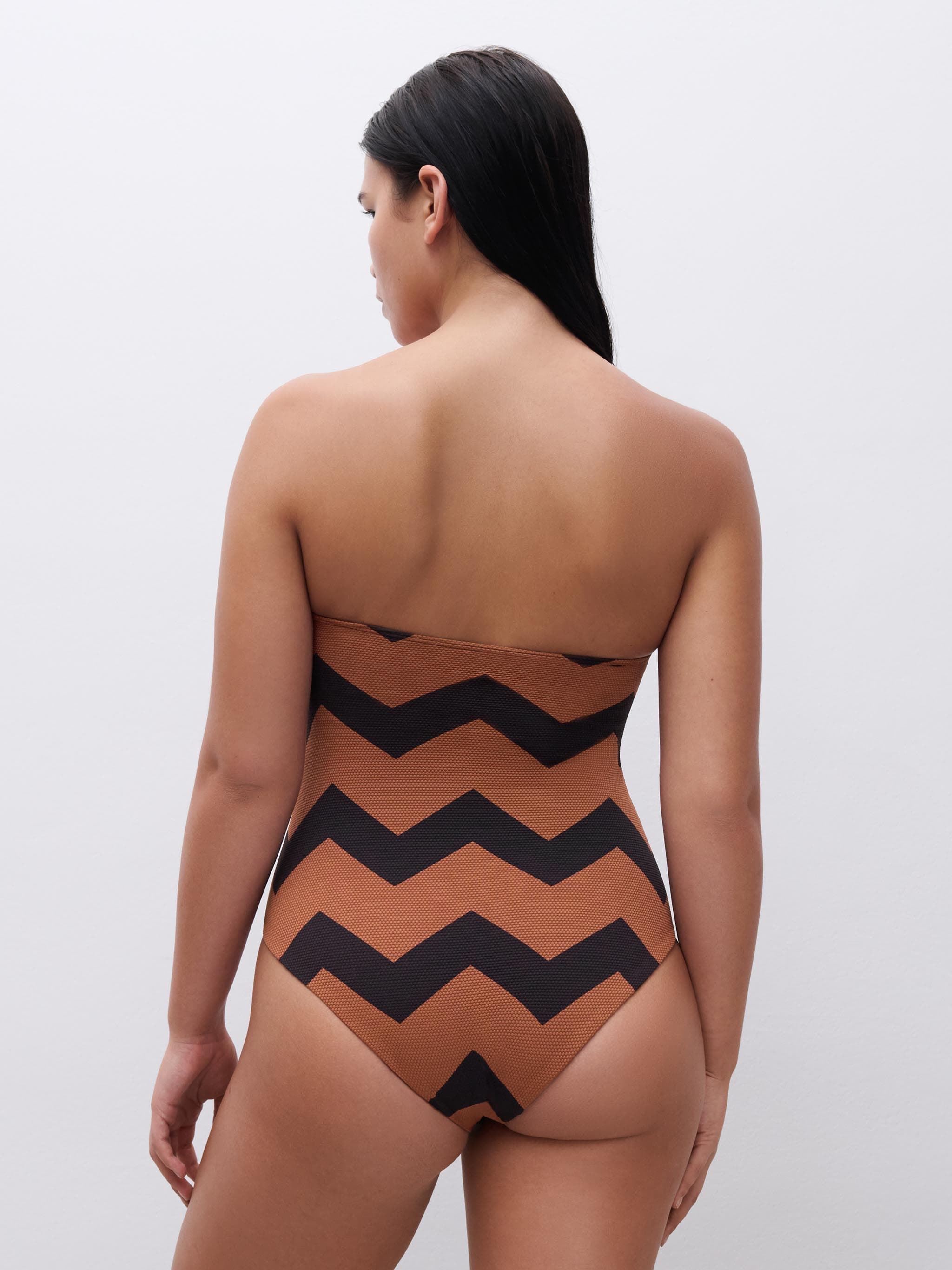 Bañador bandeau sin aros  - Marrón Hipnótico