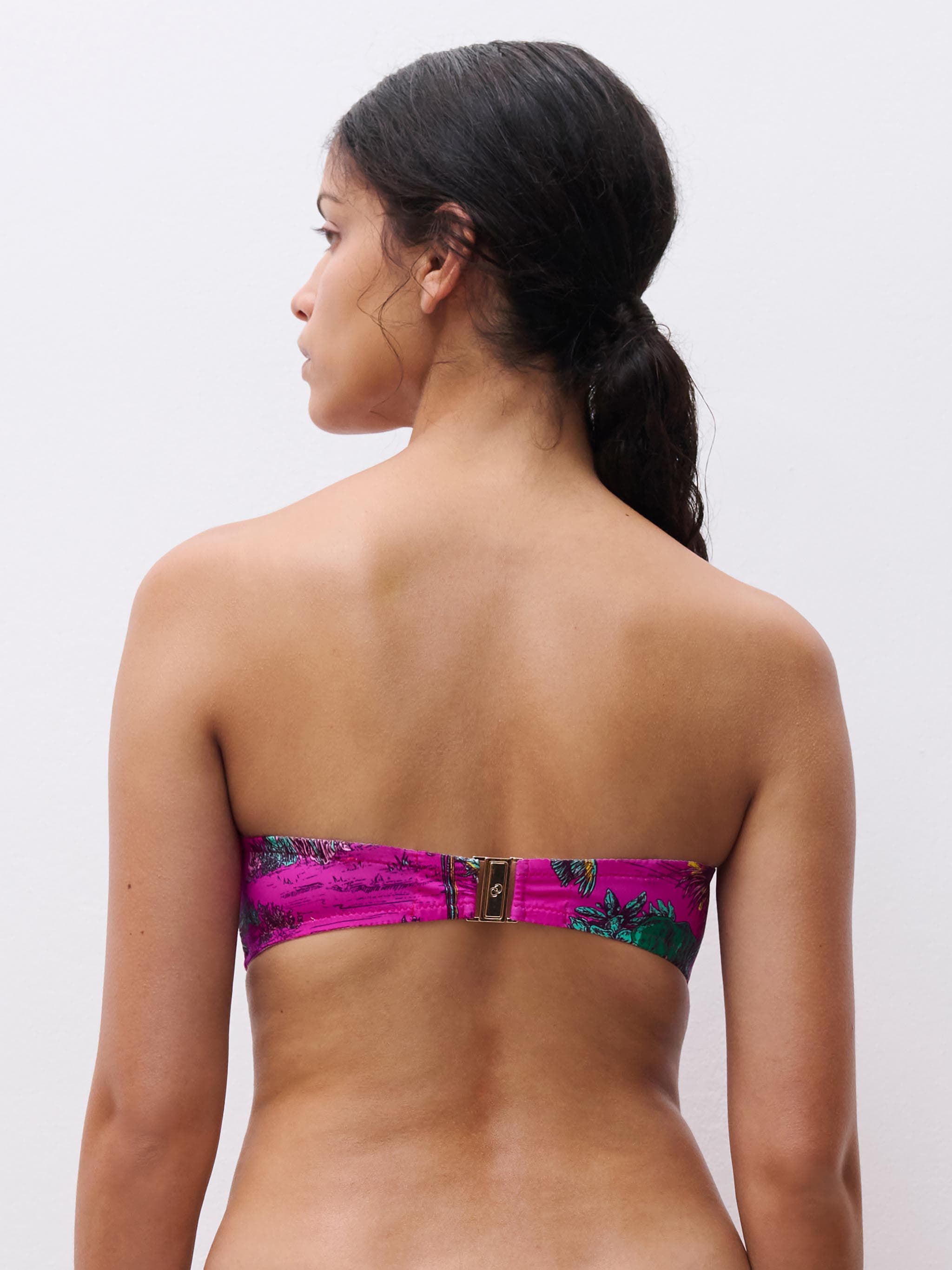 Sujetador Bandeau preformado con tirantes extraíbles - Rosa Selva