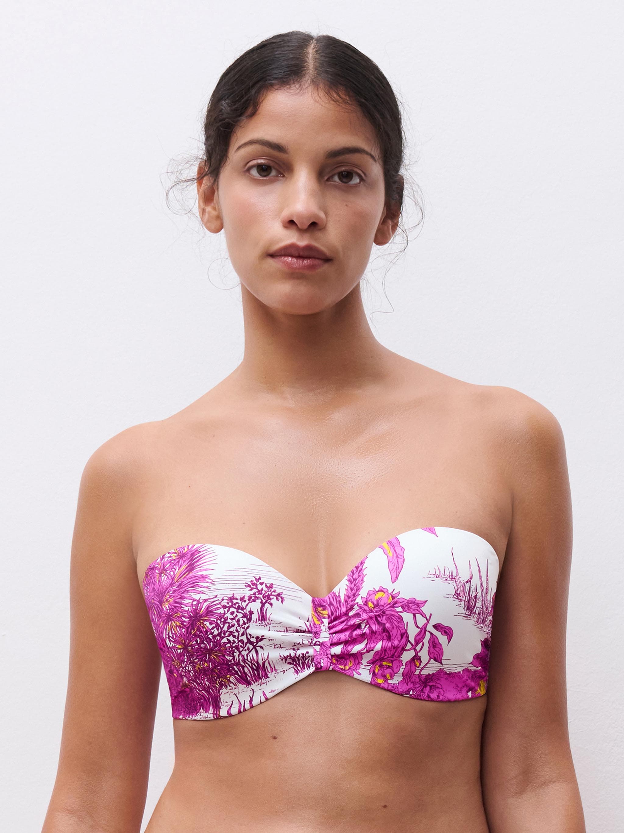 Sujetador Bandeau preformado con tirantes extraíbles - Blanco Selva