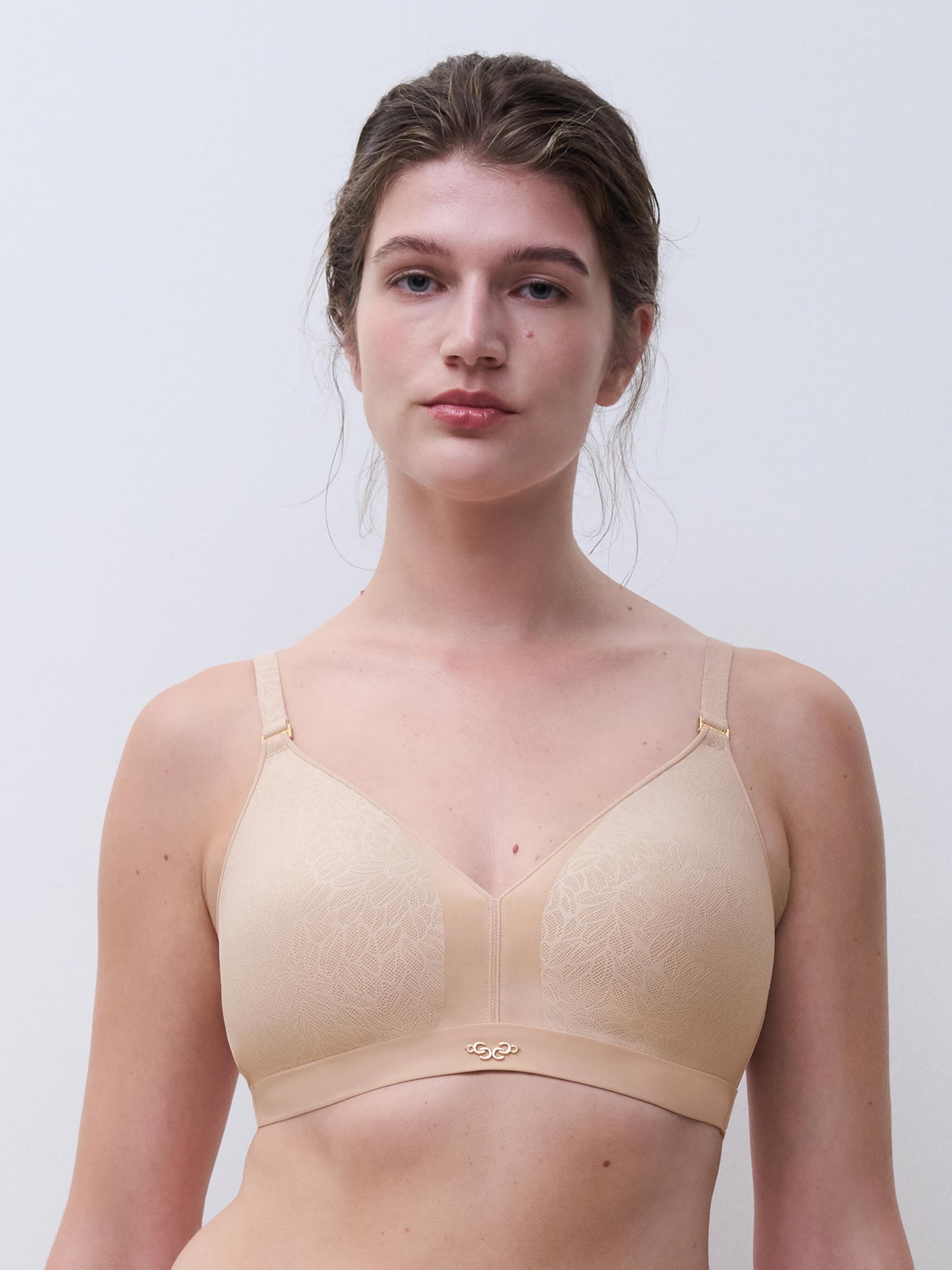 Sujetador sin aros de sujeción - Beige dorado