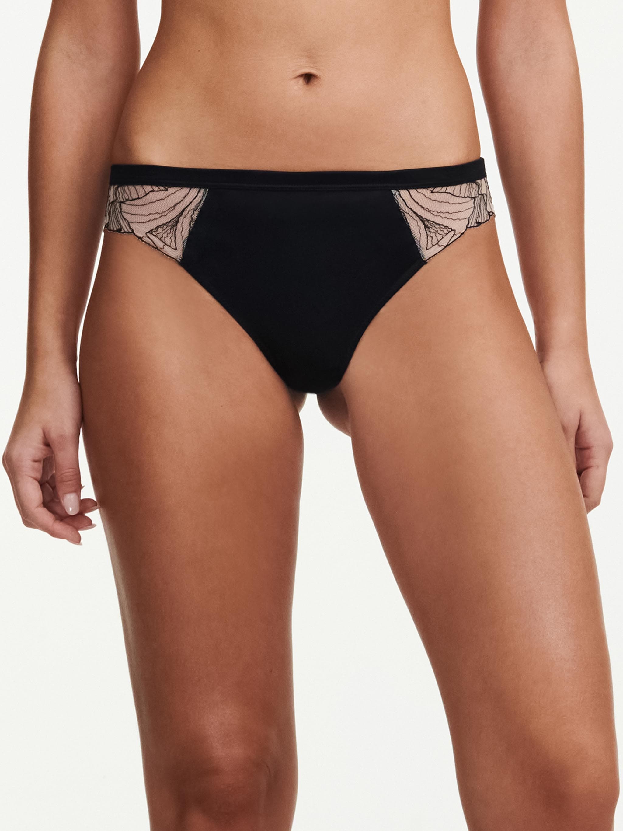 Braguita escotada - Negro / Beige Dorado