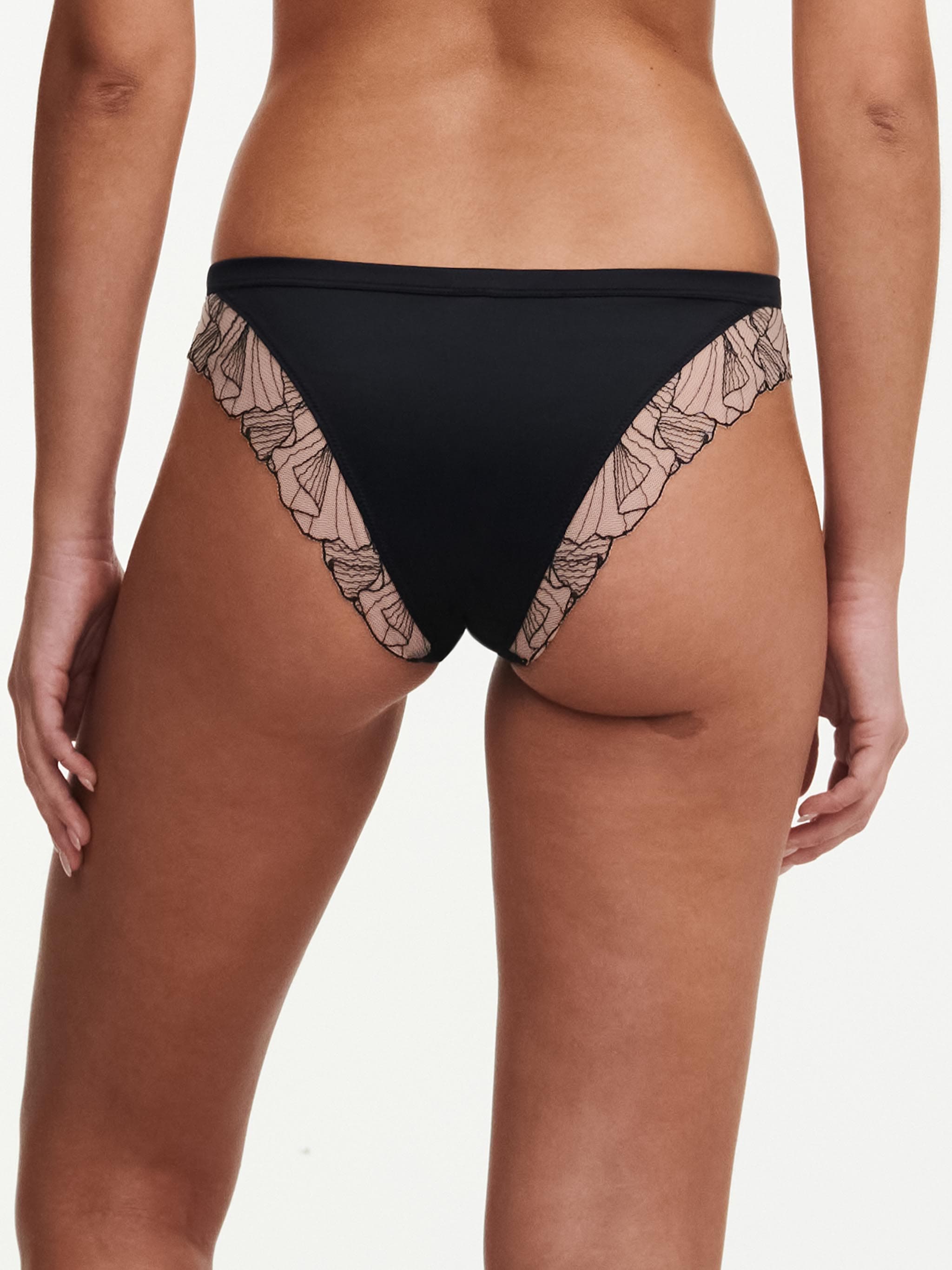 Braguita escotada - Negro / Beige Dorado