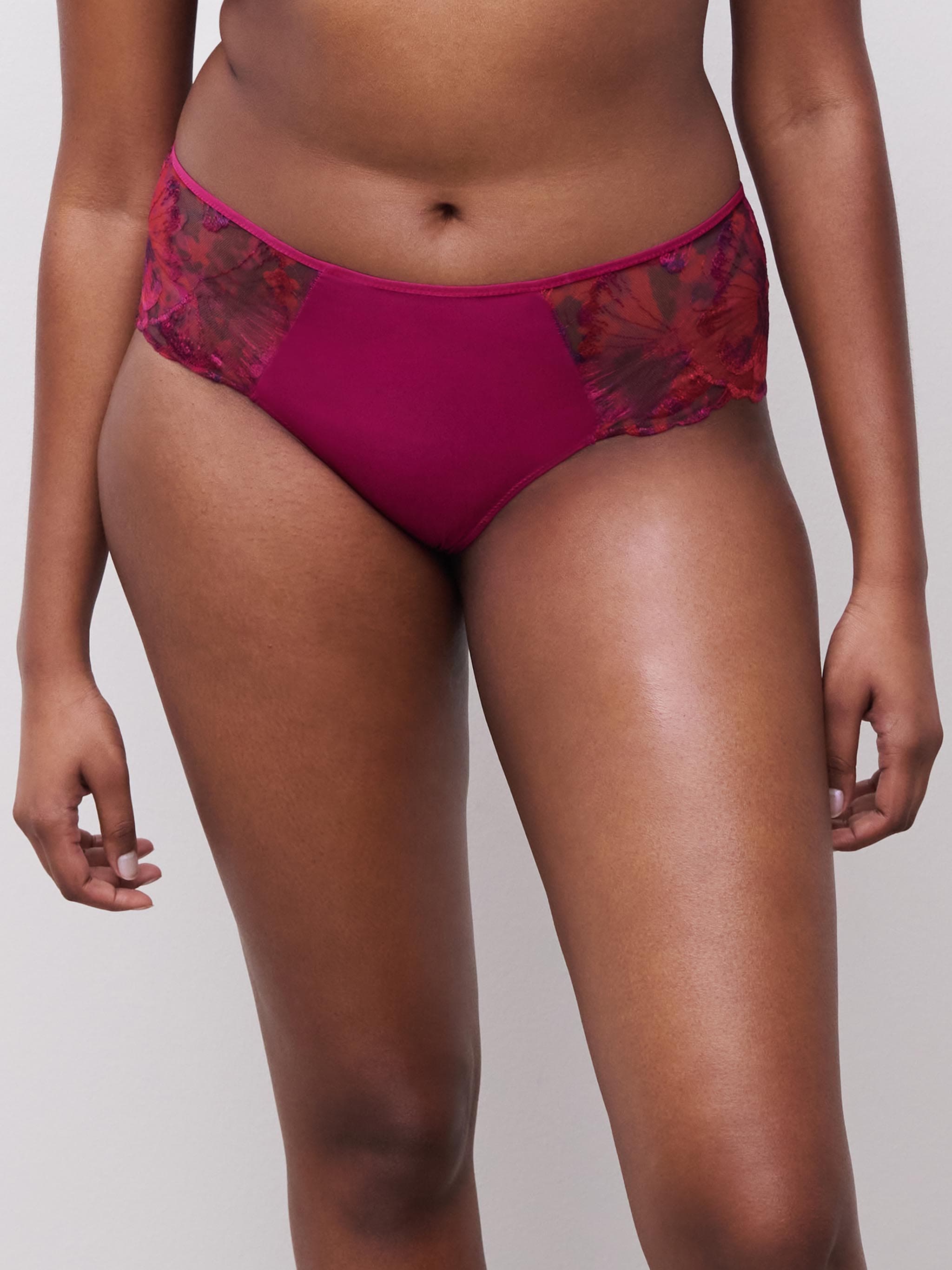 Culotte cintura en V realce cadera - Fuschia foncé multicolore