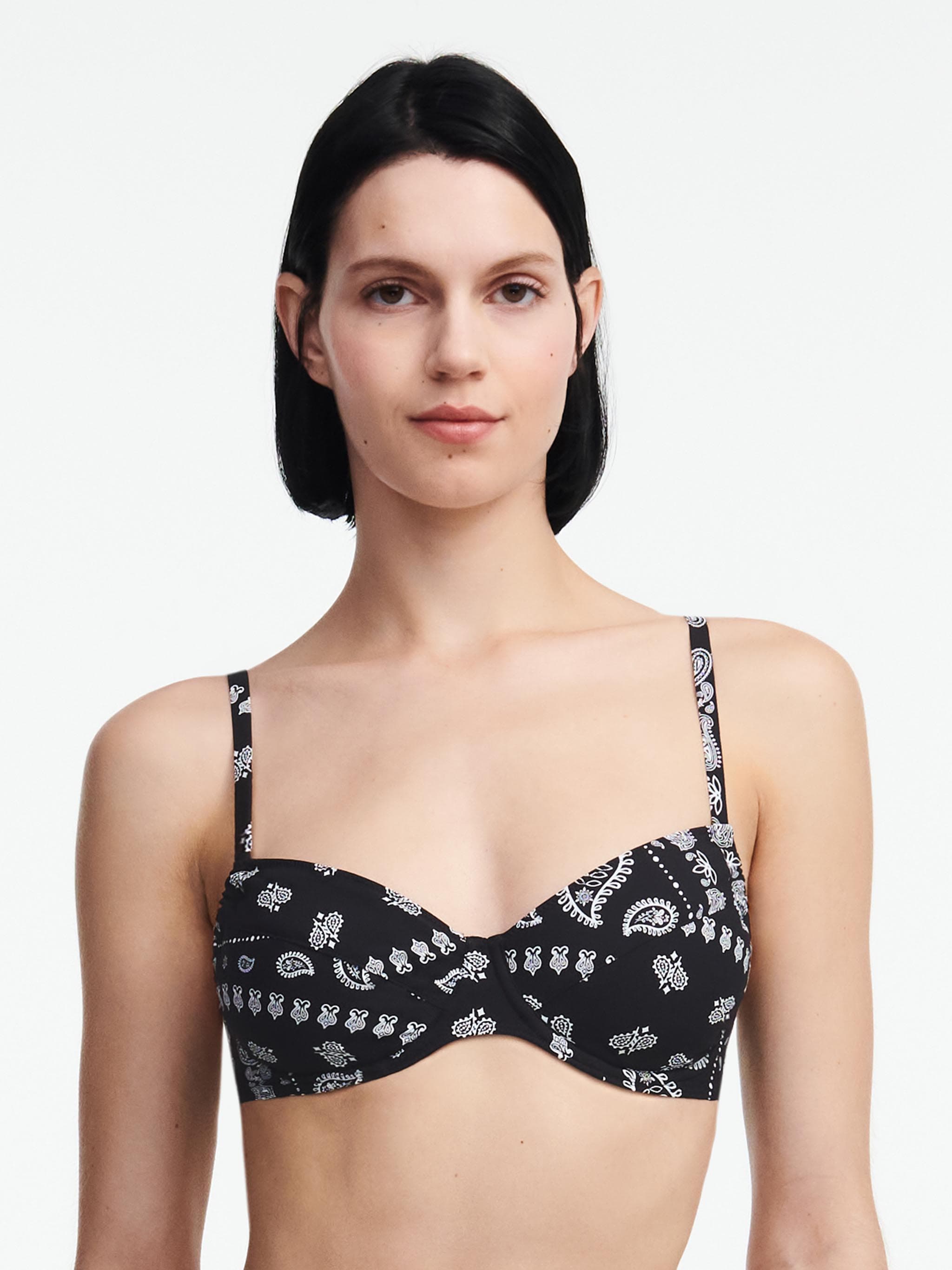 Sujetador Balconette - Estampado bandana negro