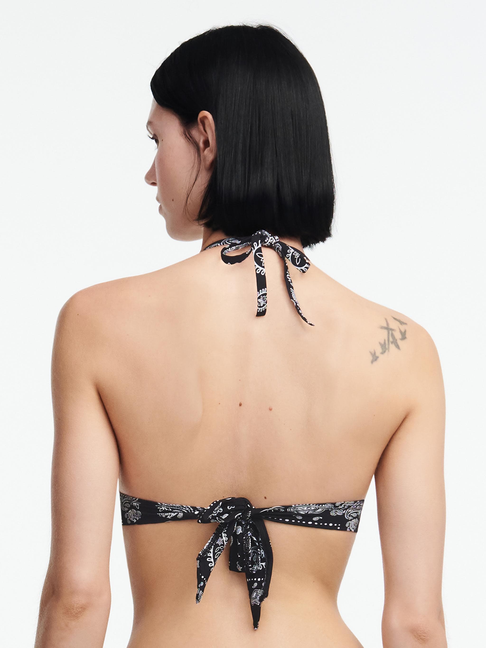 Sujetador sin aros triángulo - Estampado bandana negro