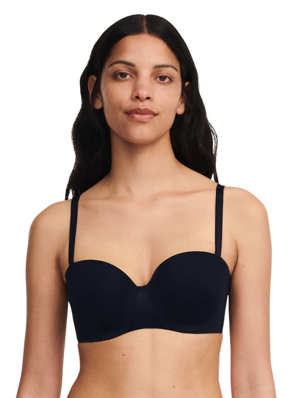 Sujetador Bandeau preformado con tirantes extraíbles - Negro