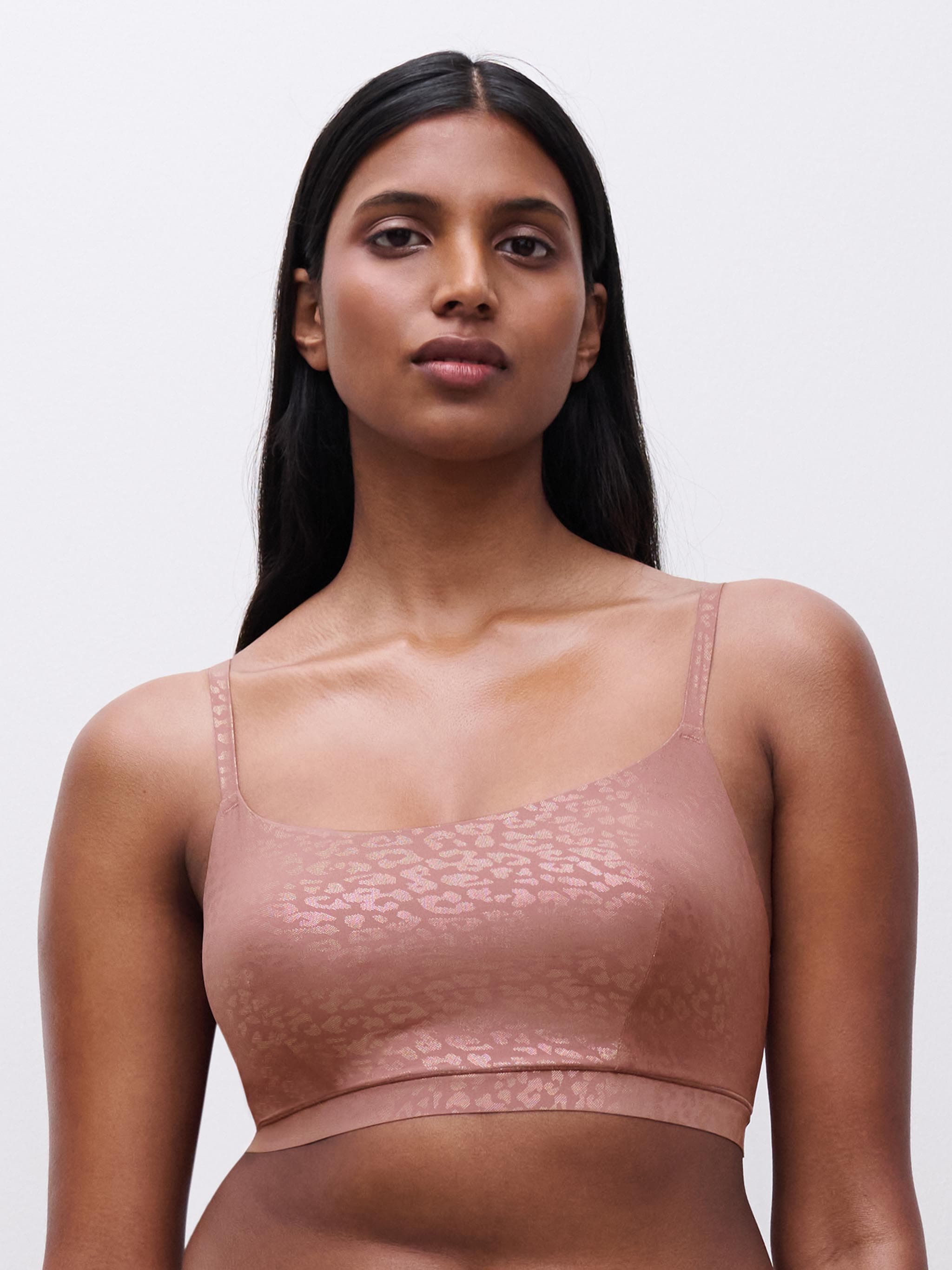 Bralette coques - Leopard Paillettes Rose