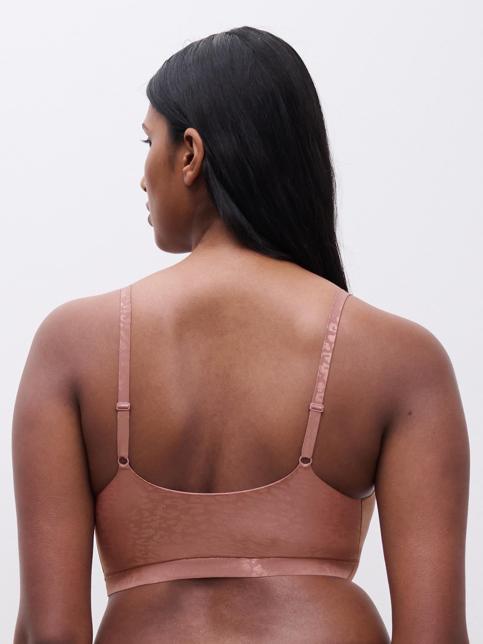 Bralette coques - Leopard Paillettes Rose