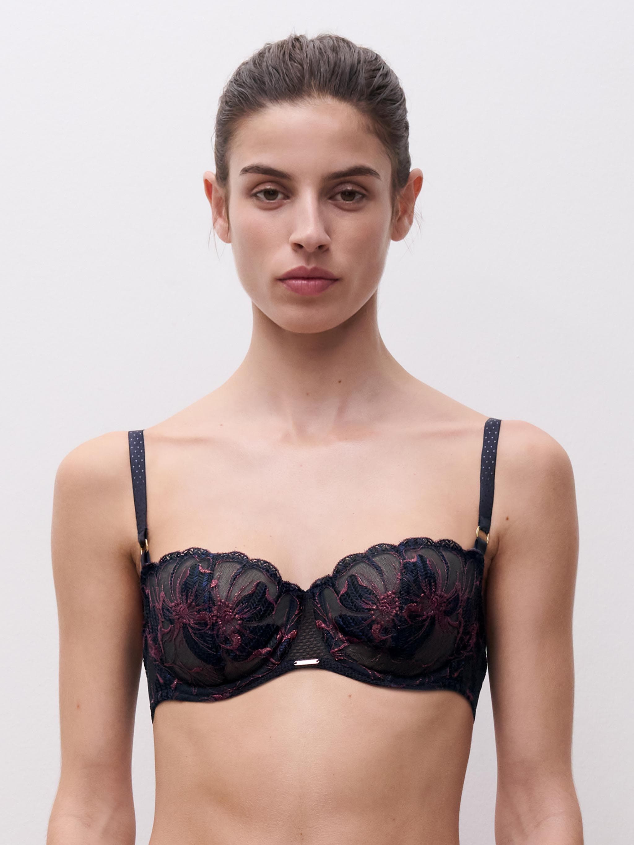 Soutien-gorge corbeille - Bleu Marine Lurex
