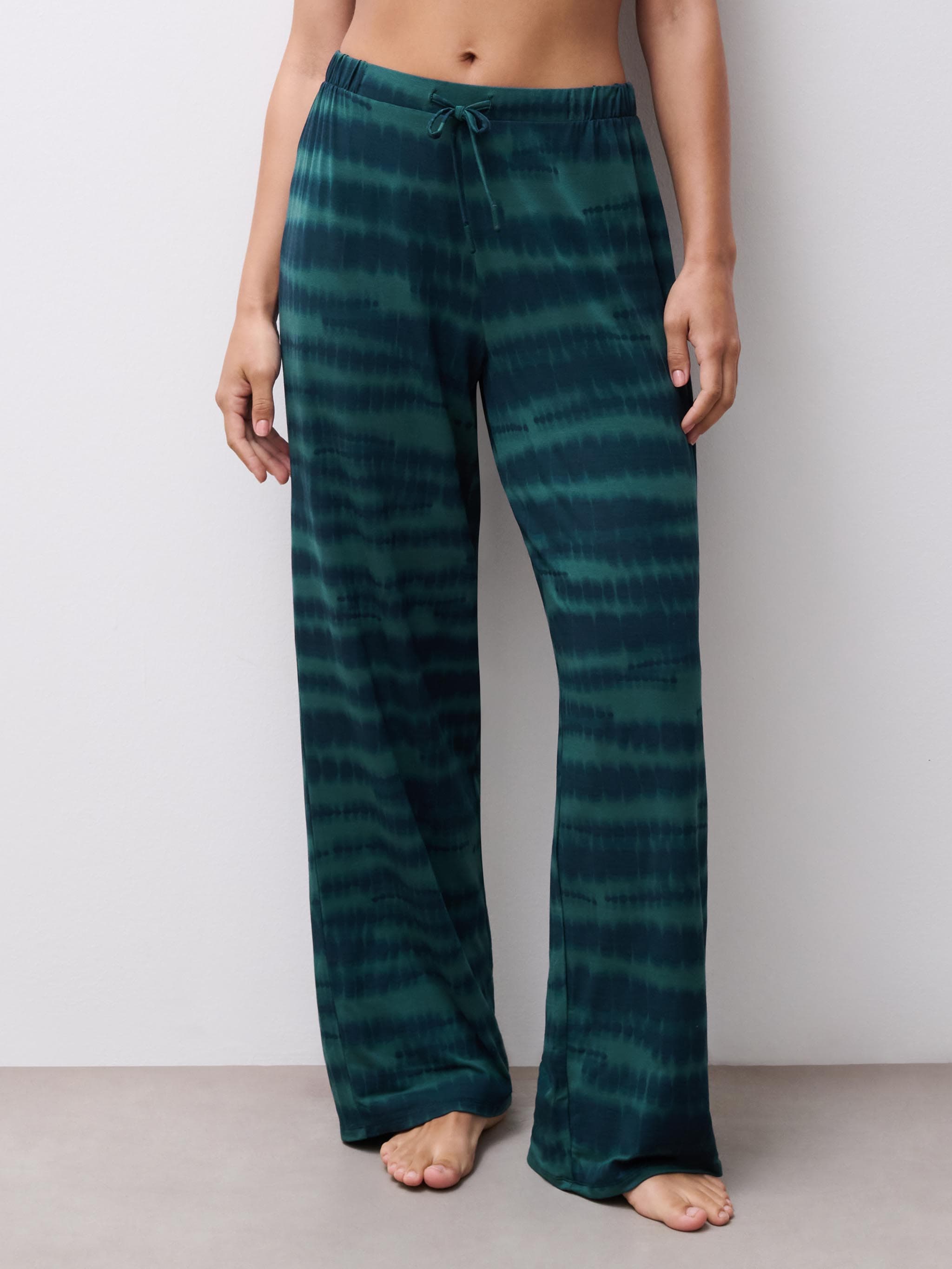Pantalon - Imprimé Shibori Vert