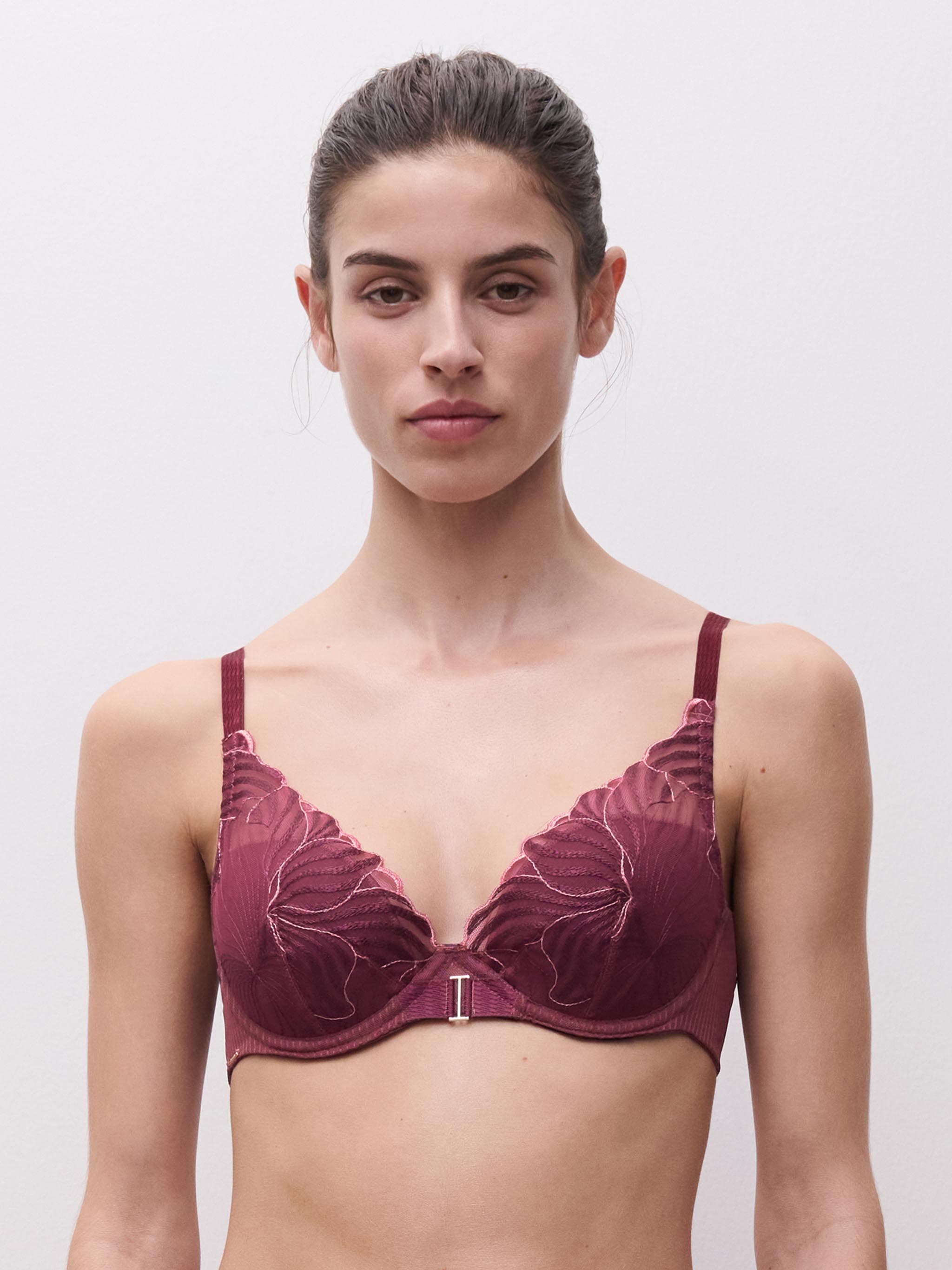 Soutien-gorge coques plongeant - Sienne / Goyave