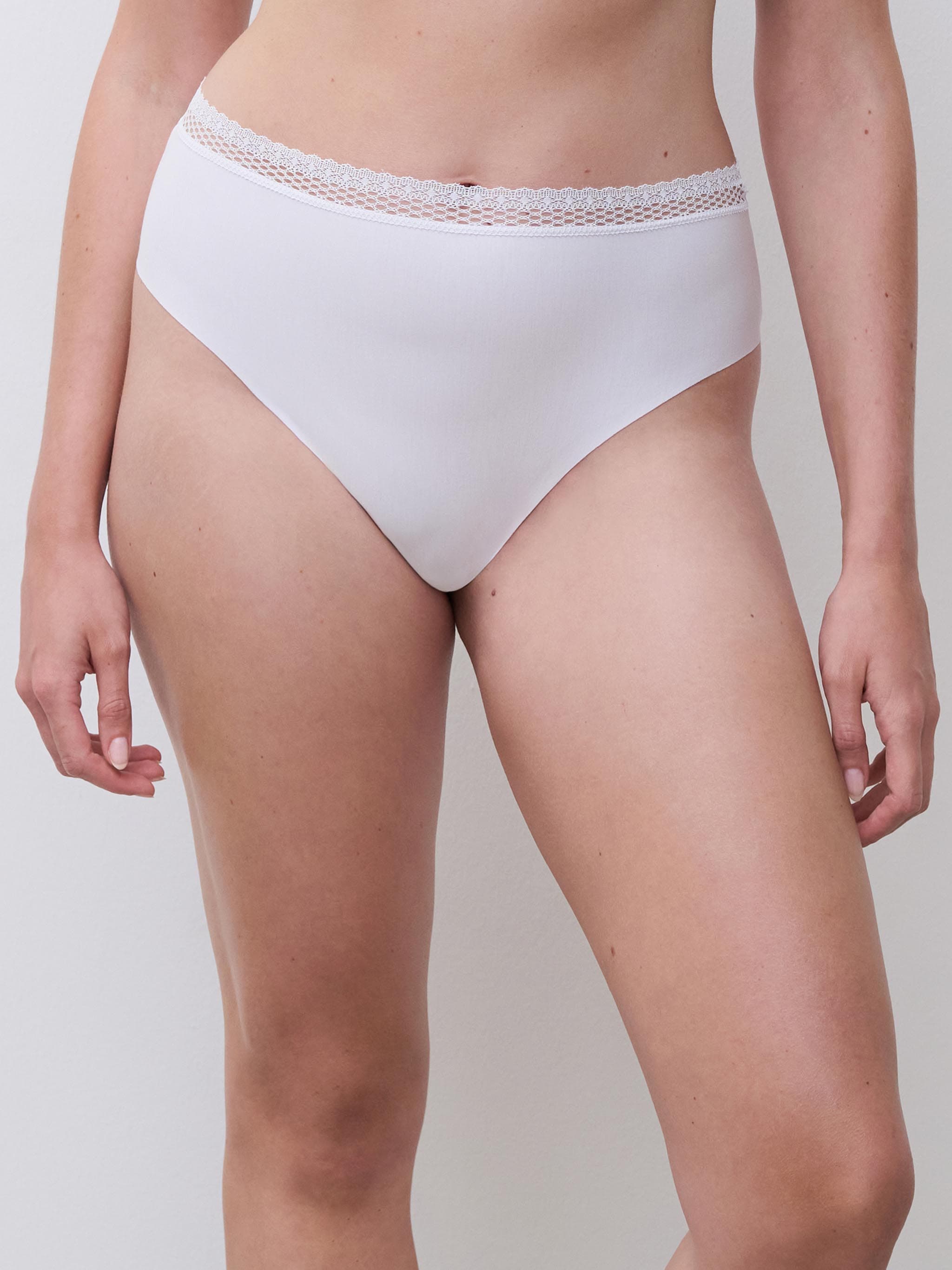 Cut-out briefs med hög midja - Blanc