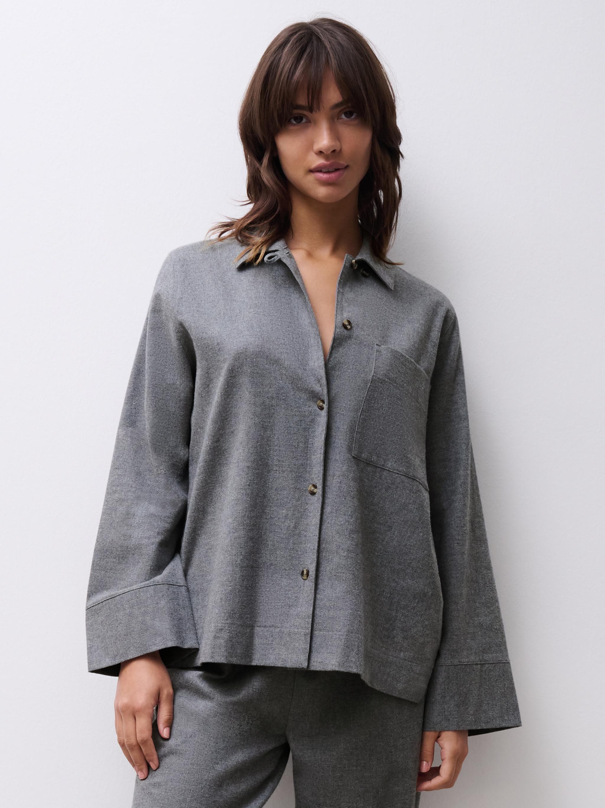 Chemise manches longues - Anthracite Chiné