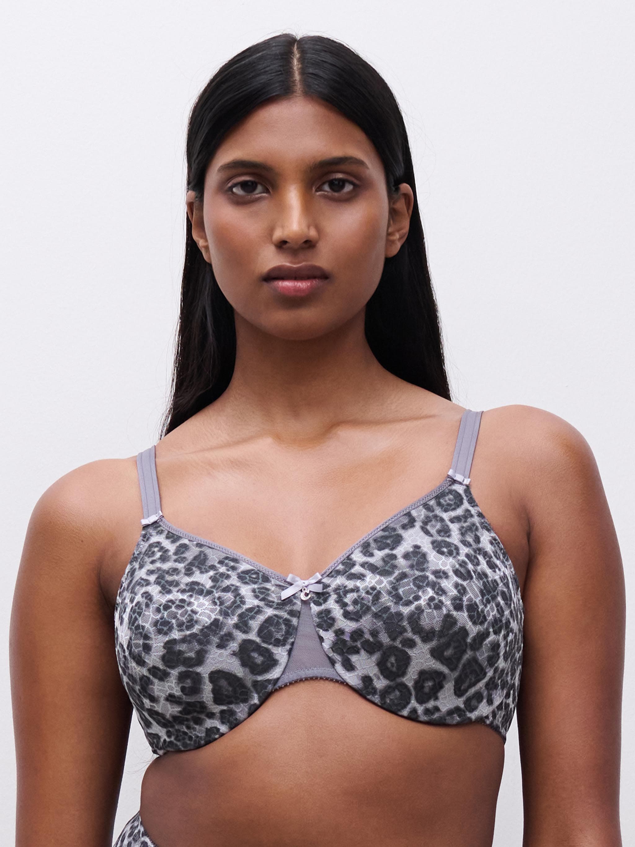 Reggiseno con ferretto coppe morbide coprente - Léopard Gris