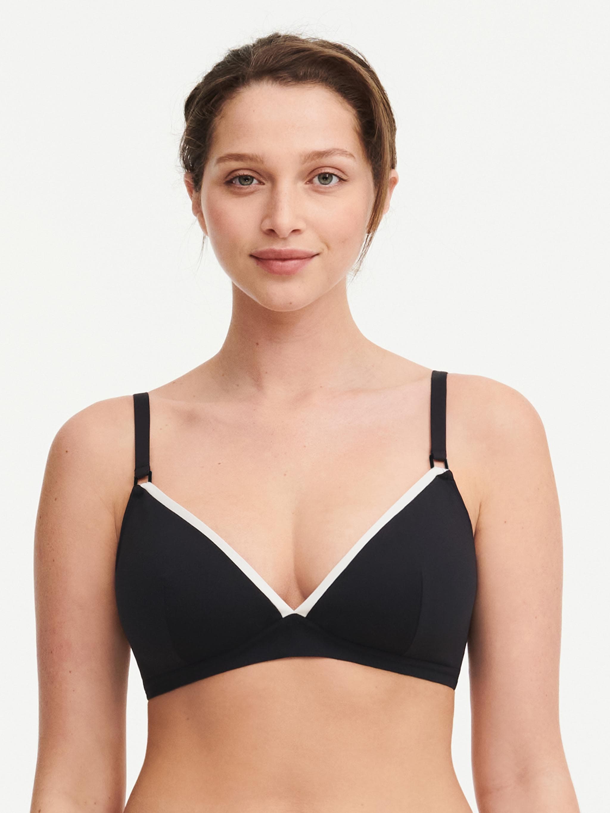 Voorgevormde spacer triangel bh zonder beugel met multiway bandjes - Black / White