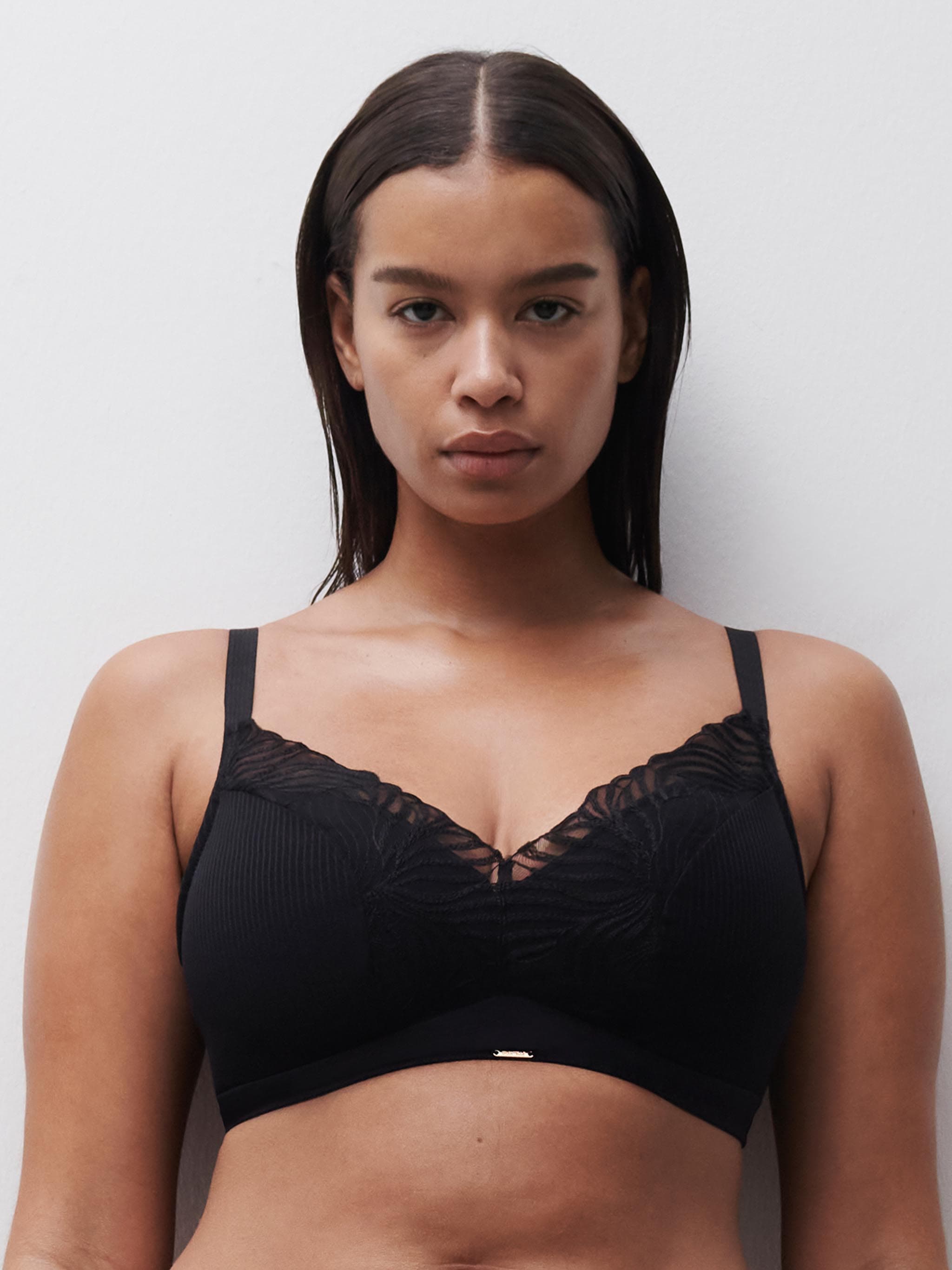 Steungevende T-shirt beha zonder beugels - Black