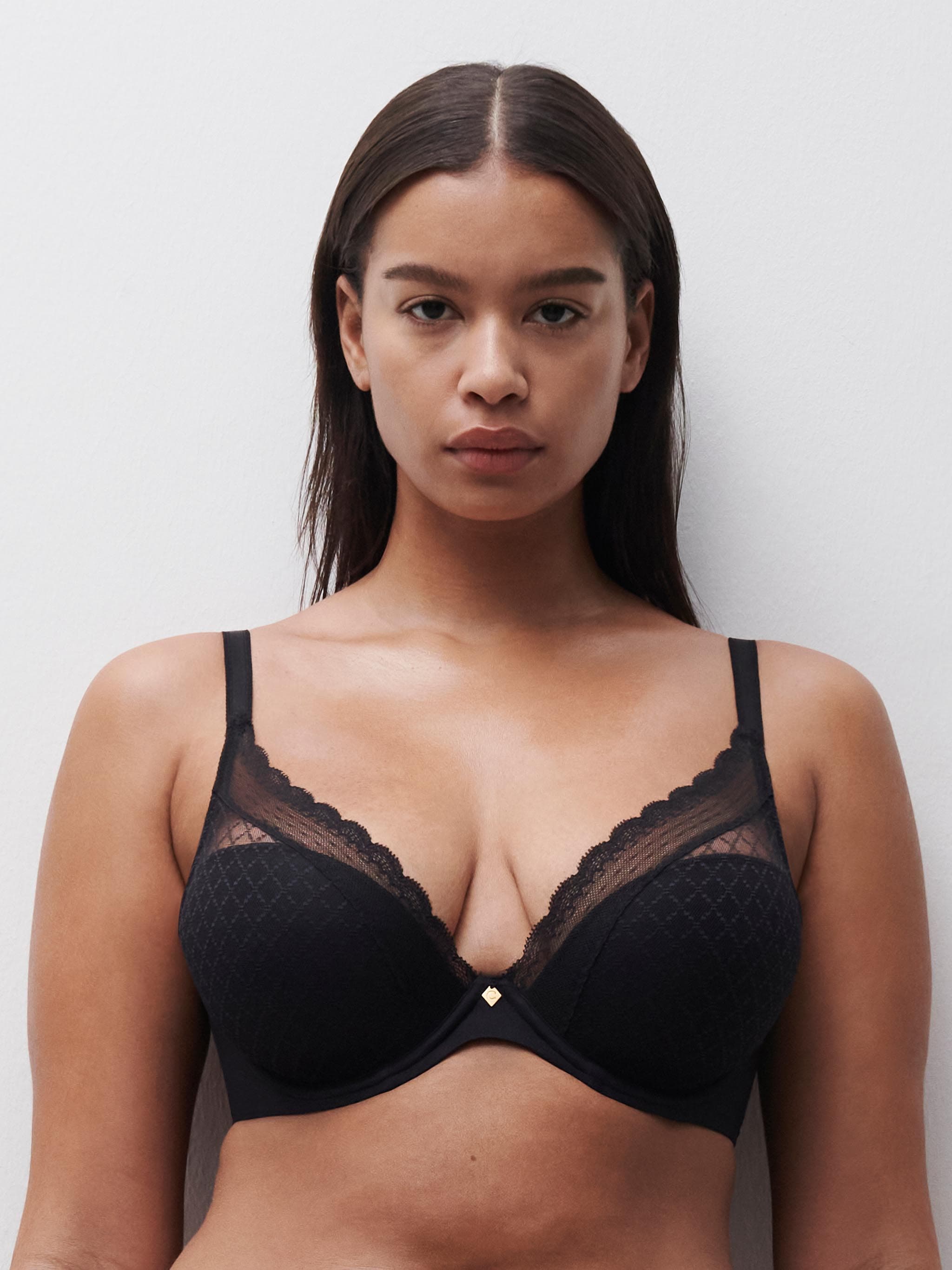 Voorgevormde plunge bh - Black