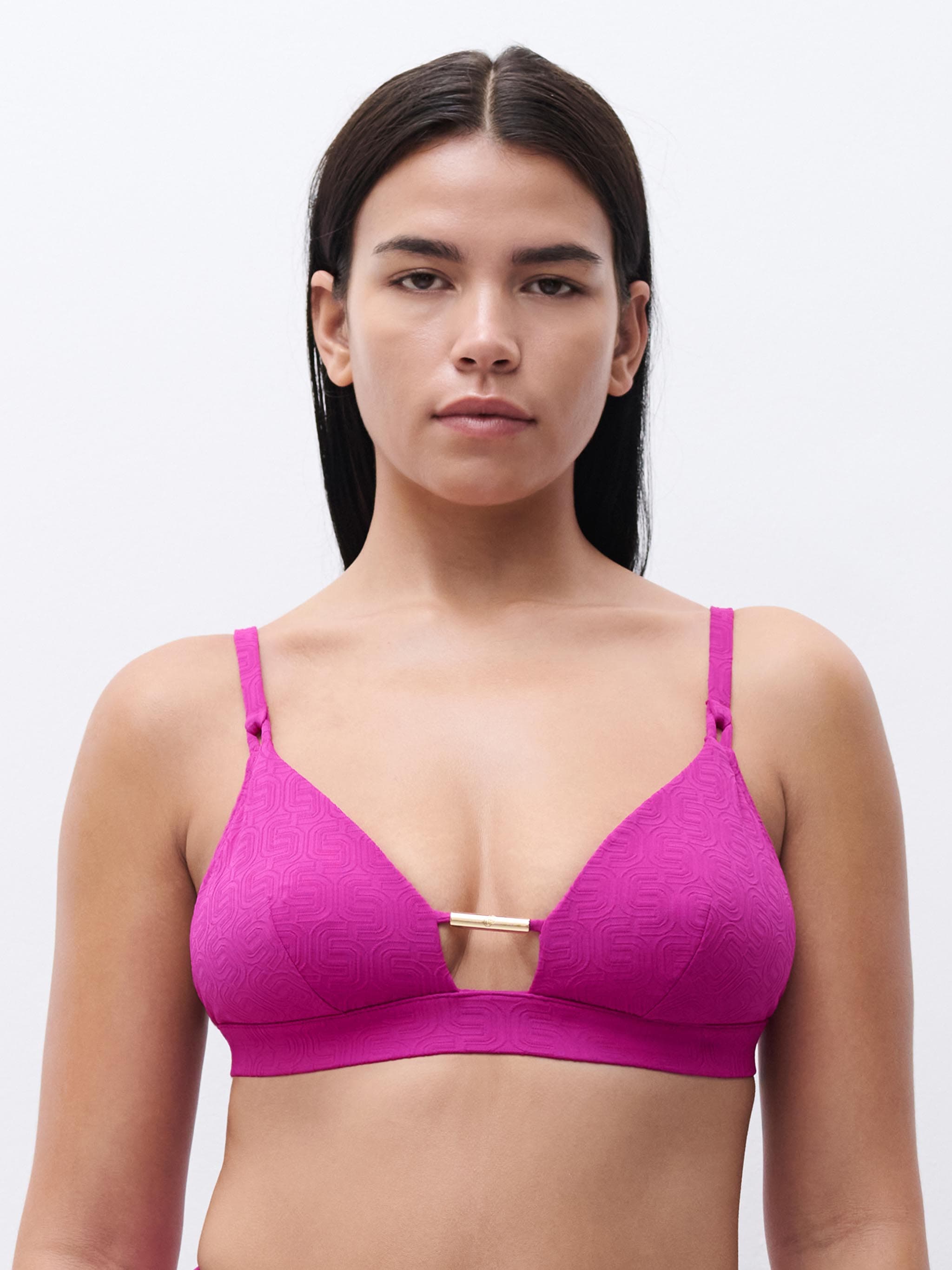 Voorgevormde triangel bh zonder beugel met uitneembare cups - Tyrian Fuchsia