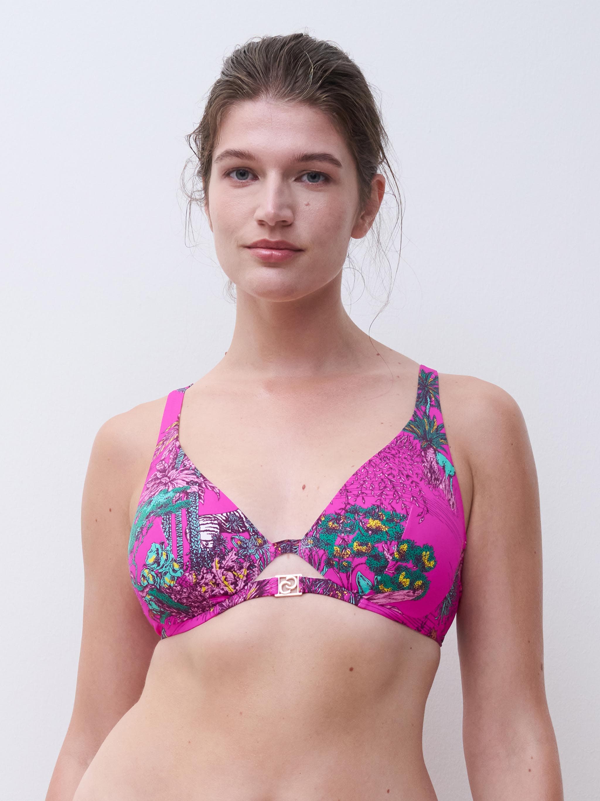 Plunge bh met ééndelige beugel en multiway bandjes - Jungle rose