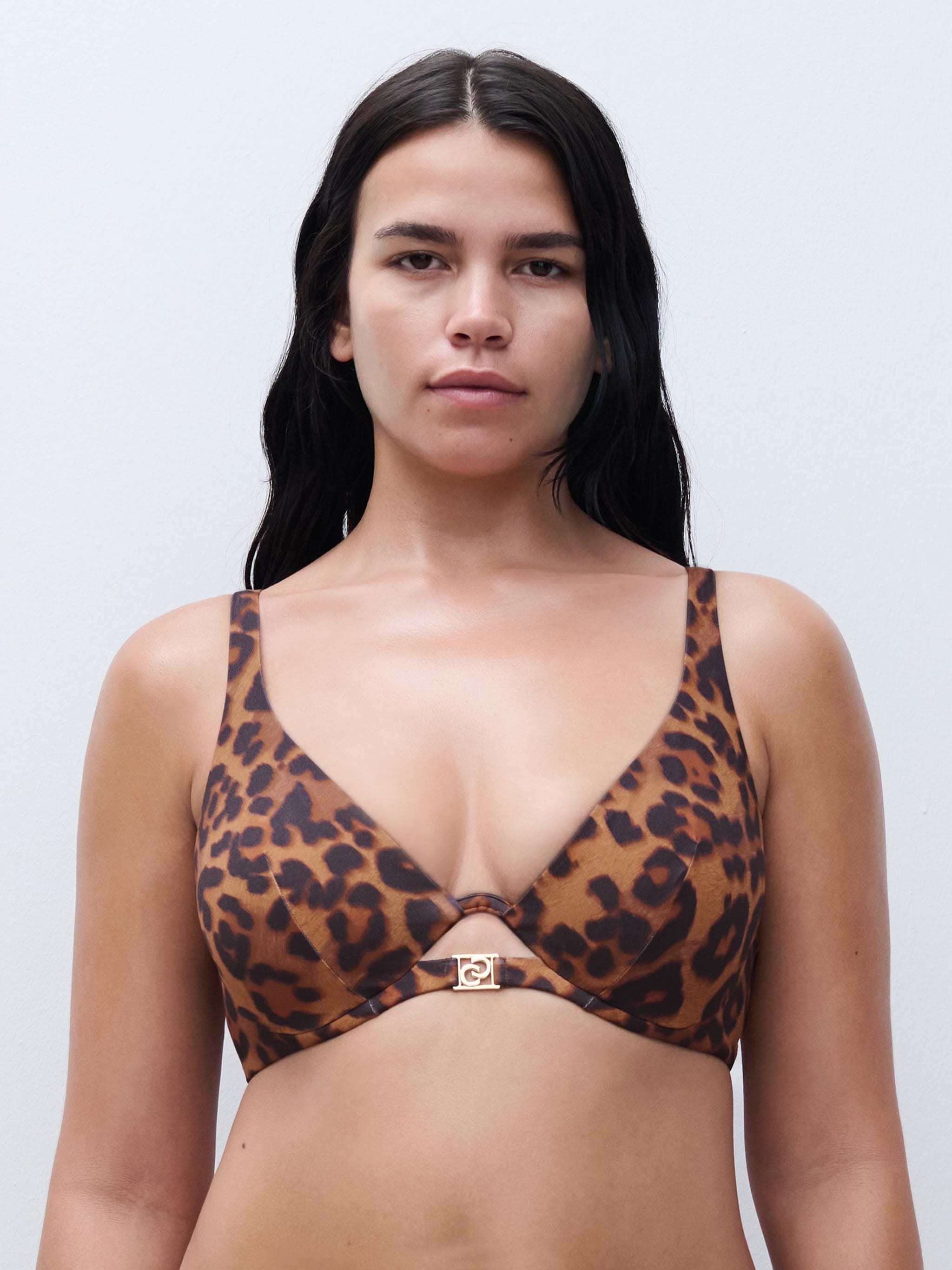 Plunge bh met ééndelige beugel en multiway bandjes - Wild luipaard