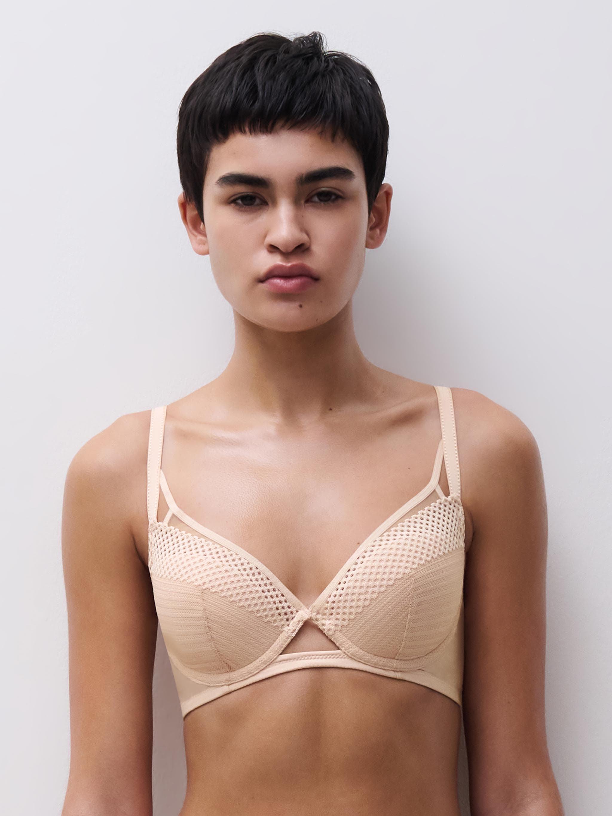 Voorgevormde plunge bh - Golden beige