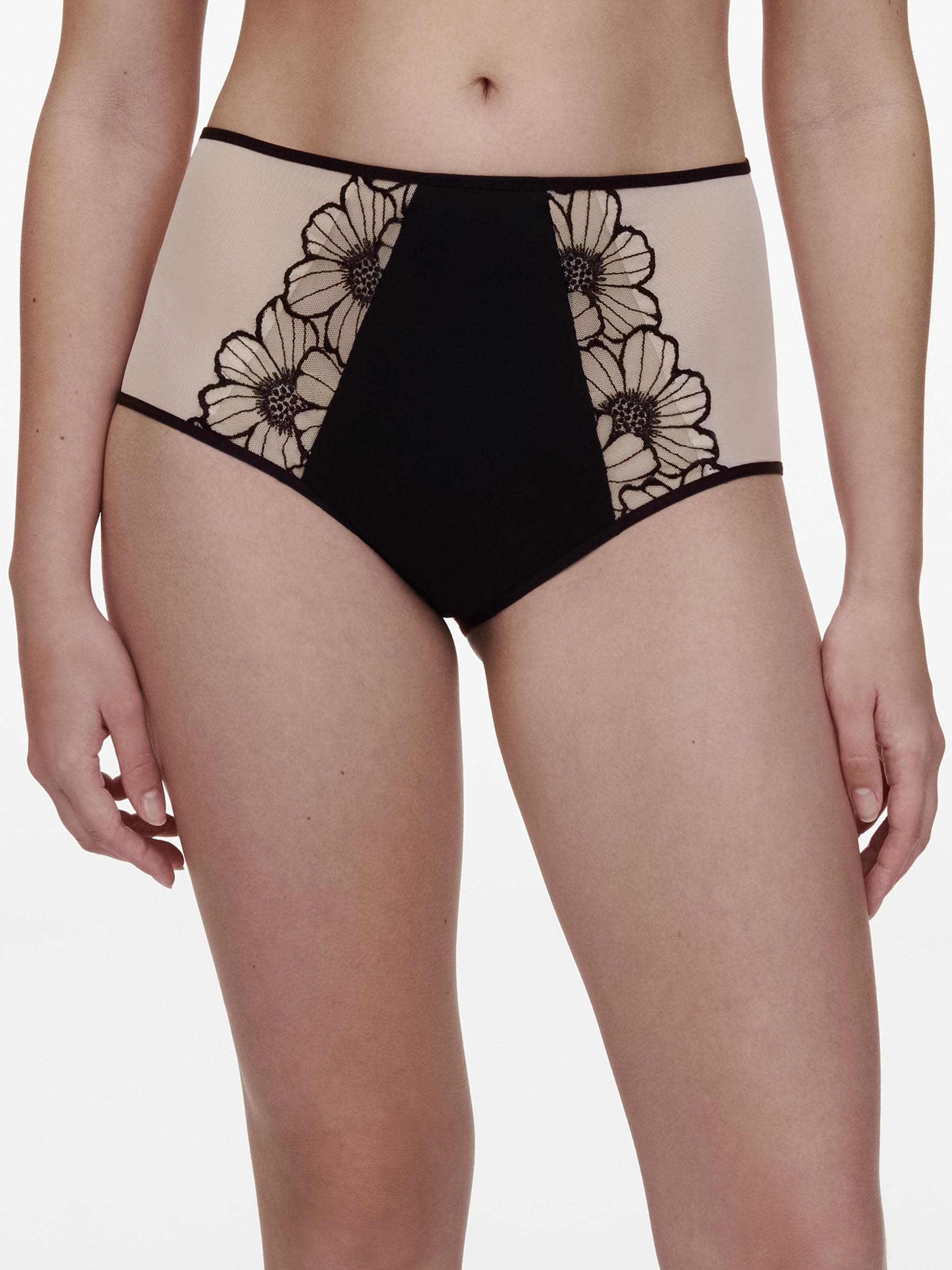 Hogetailleslip - Black / Pale Pink