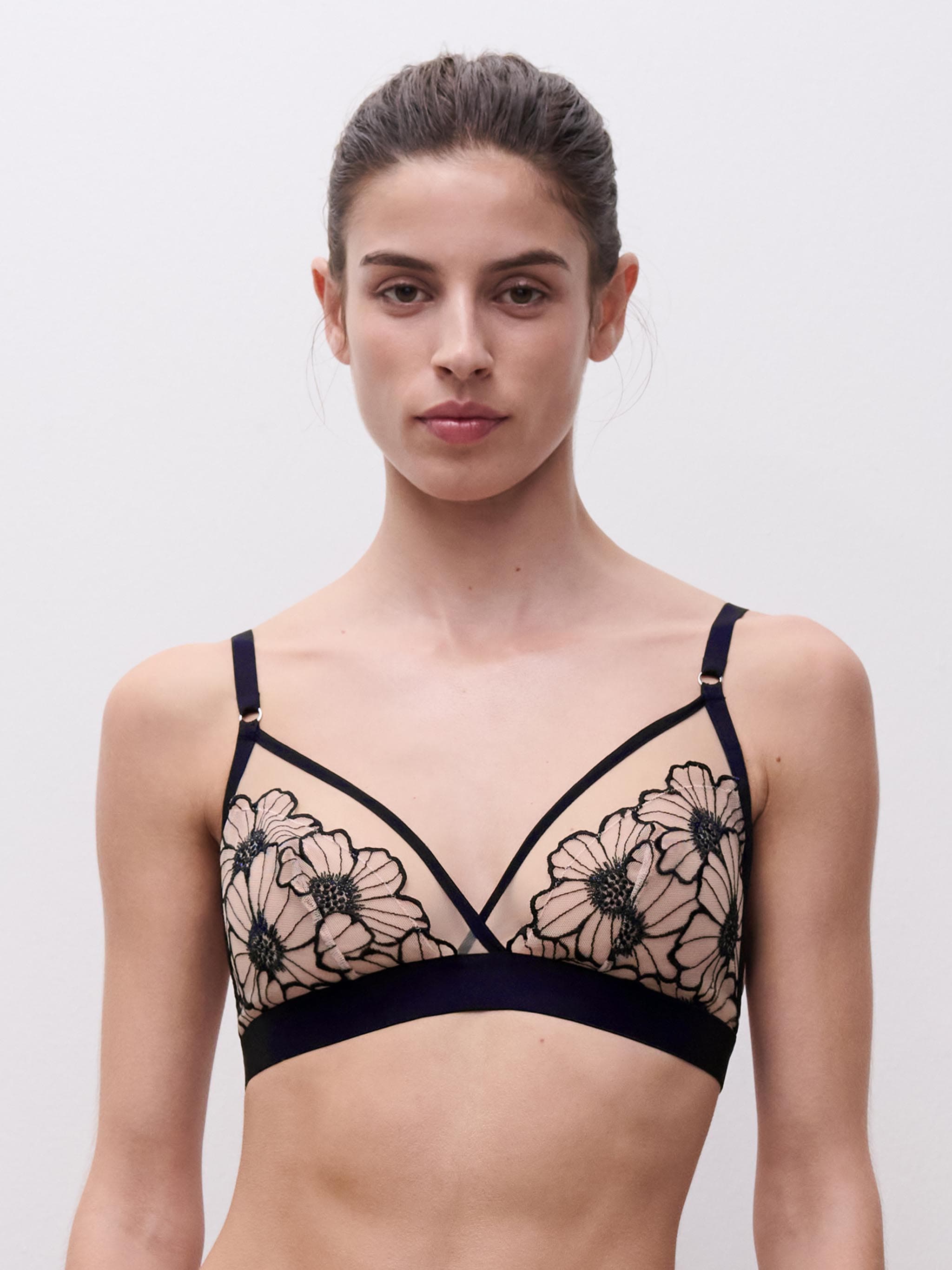Triangel bh zonder beugel - Black / Pale Pink