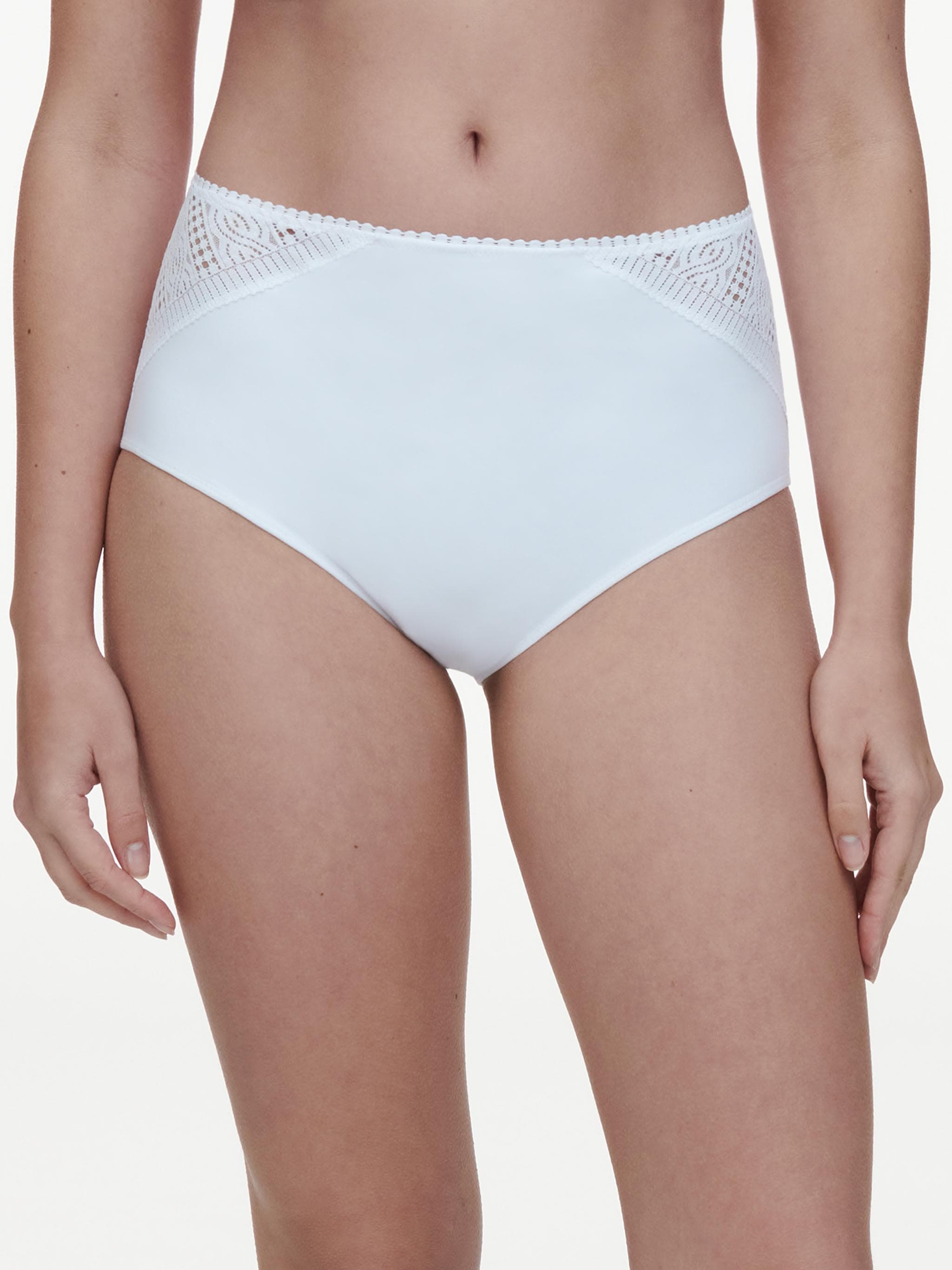 Steungevende hogetailleslip - Wit