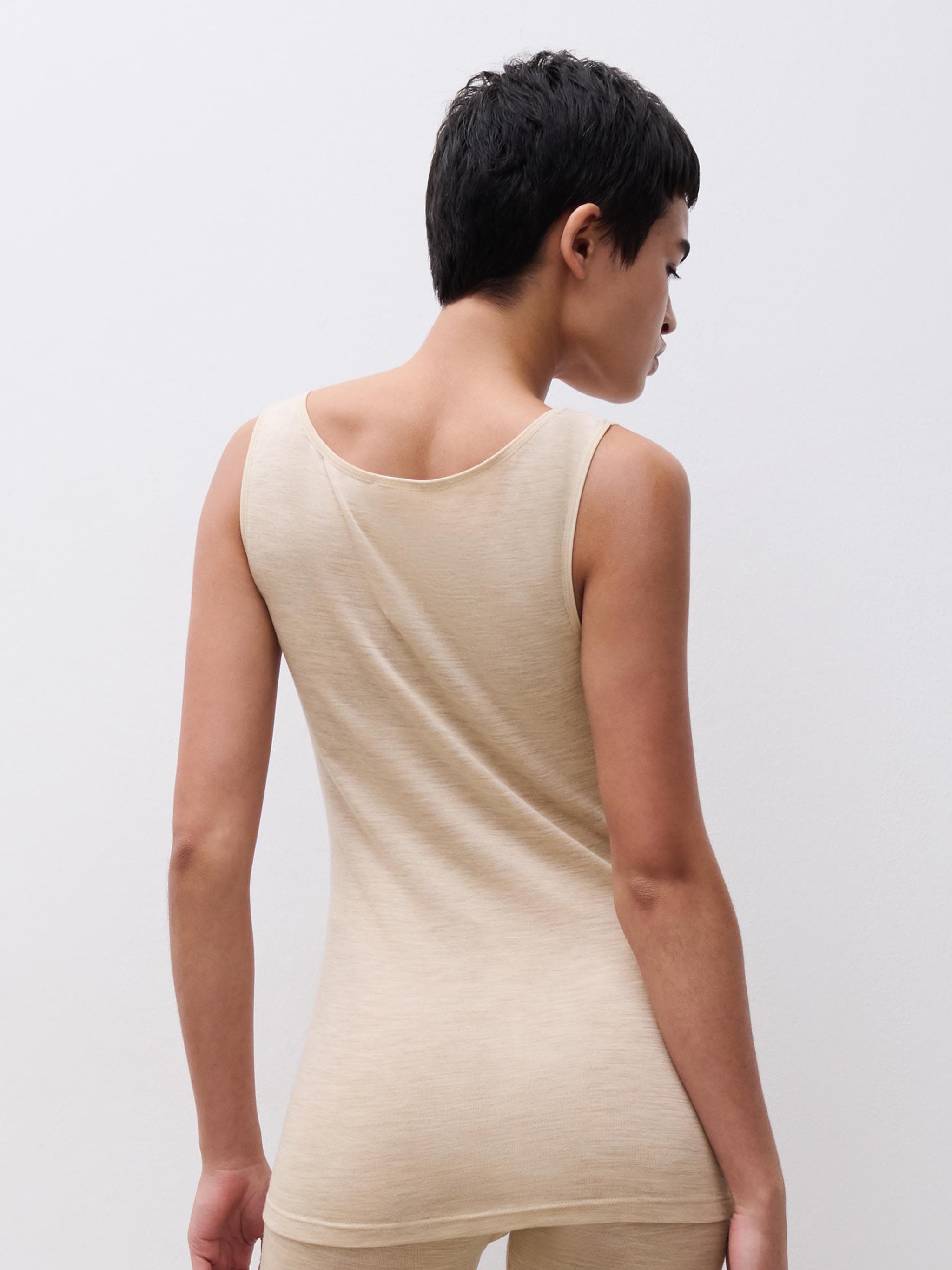 Tanktop - Gevlekt beige