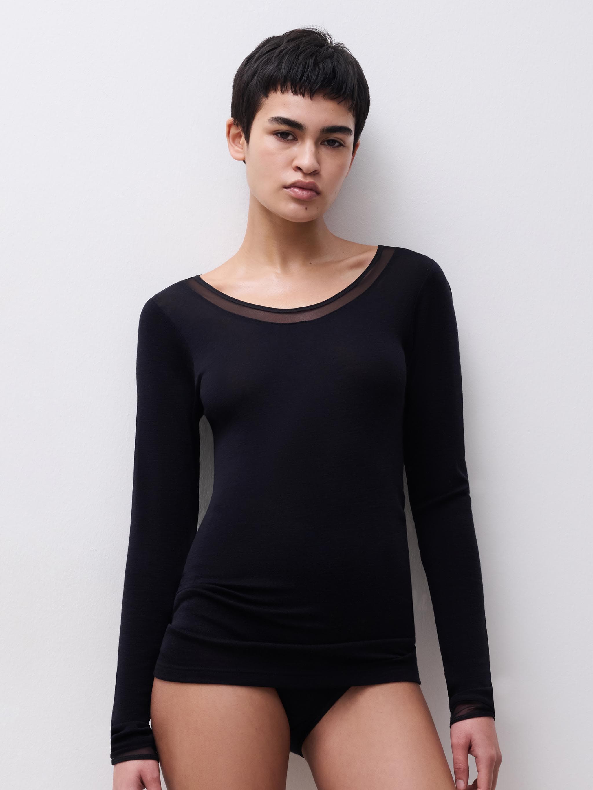 T-shirt met lange mouwen - Black