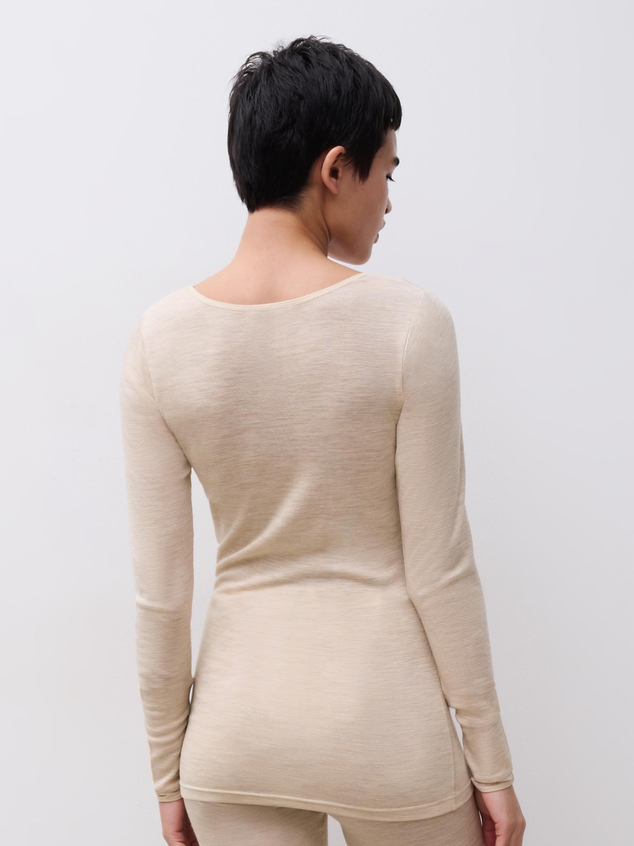 T-shirt met lange mouwen - Gevlekt beige
