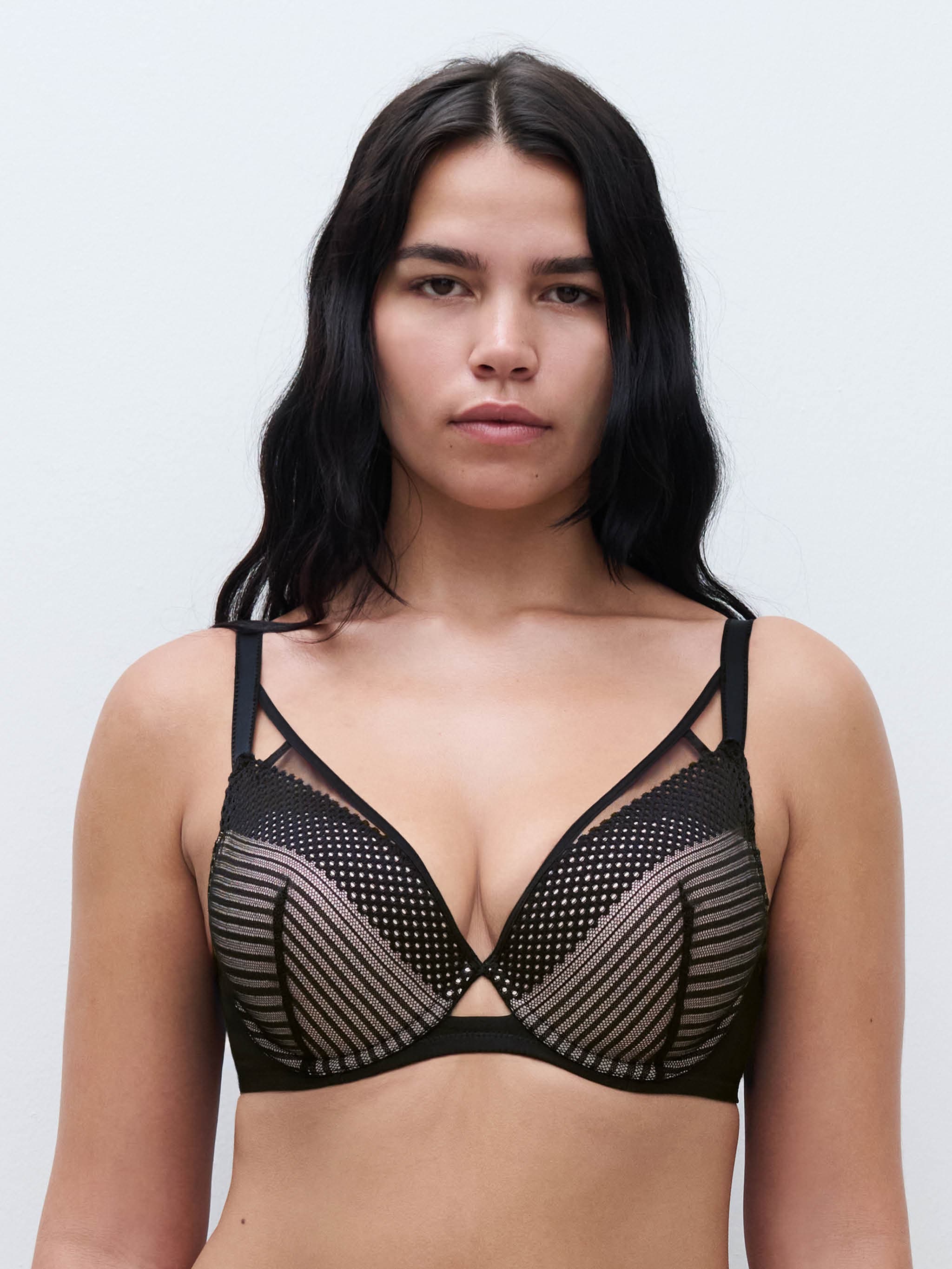 Voorgevormde plunge bh - Black