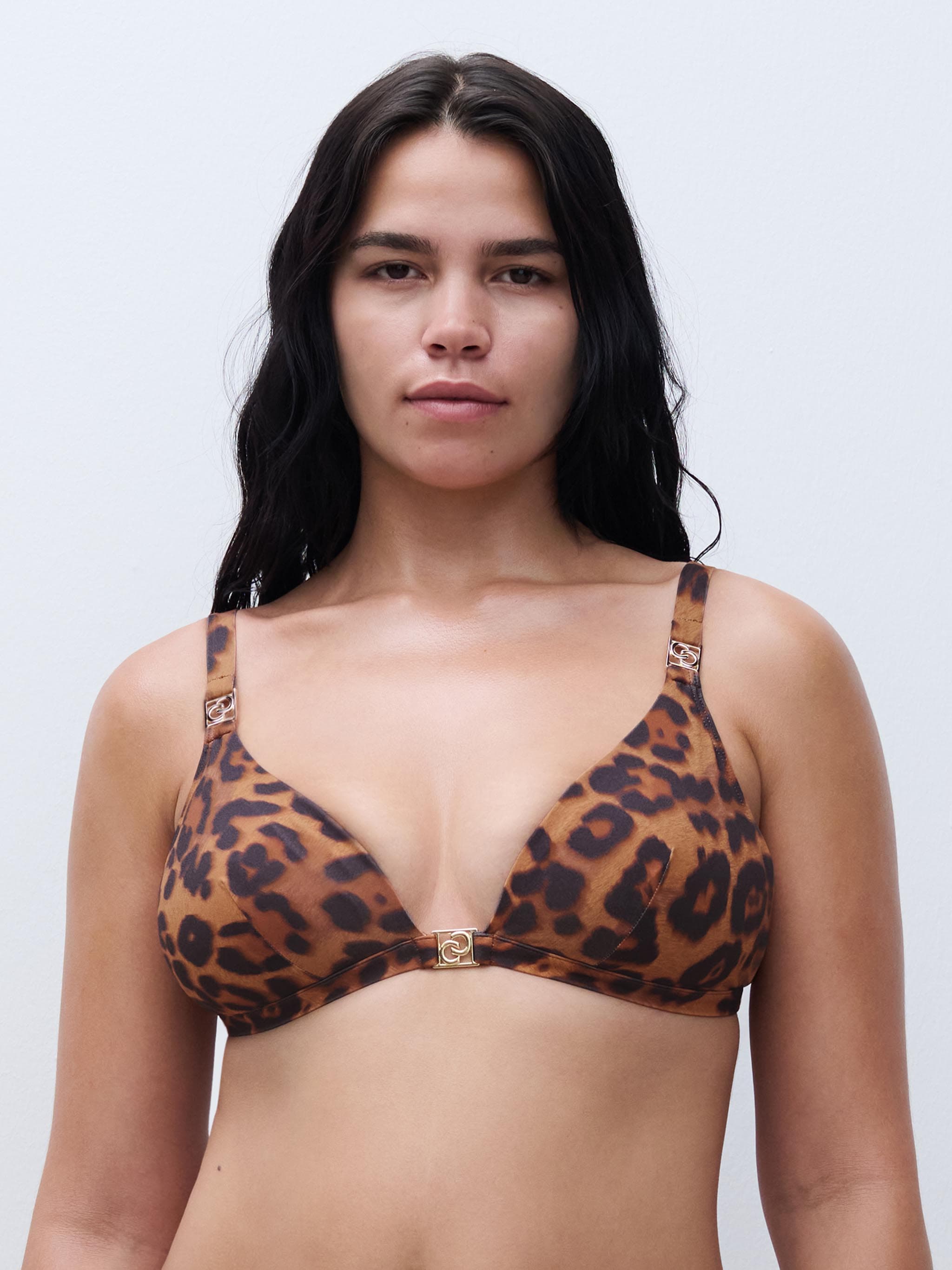 Triangel bygelfri bh med avtagbar vaddering - Leopard